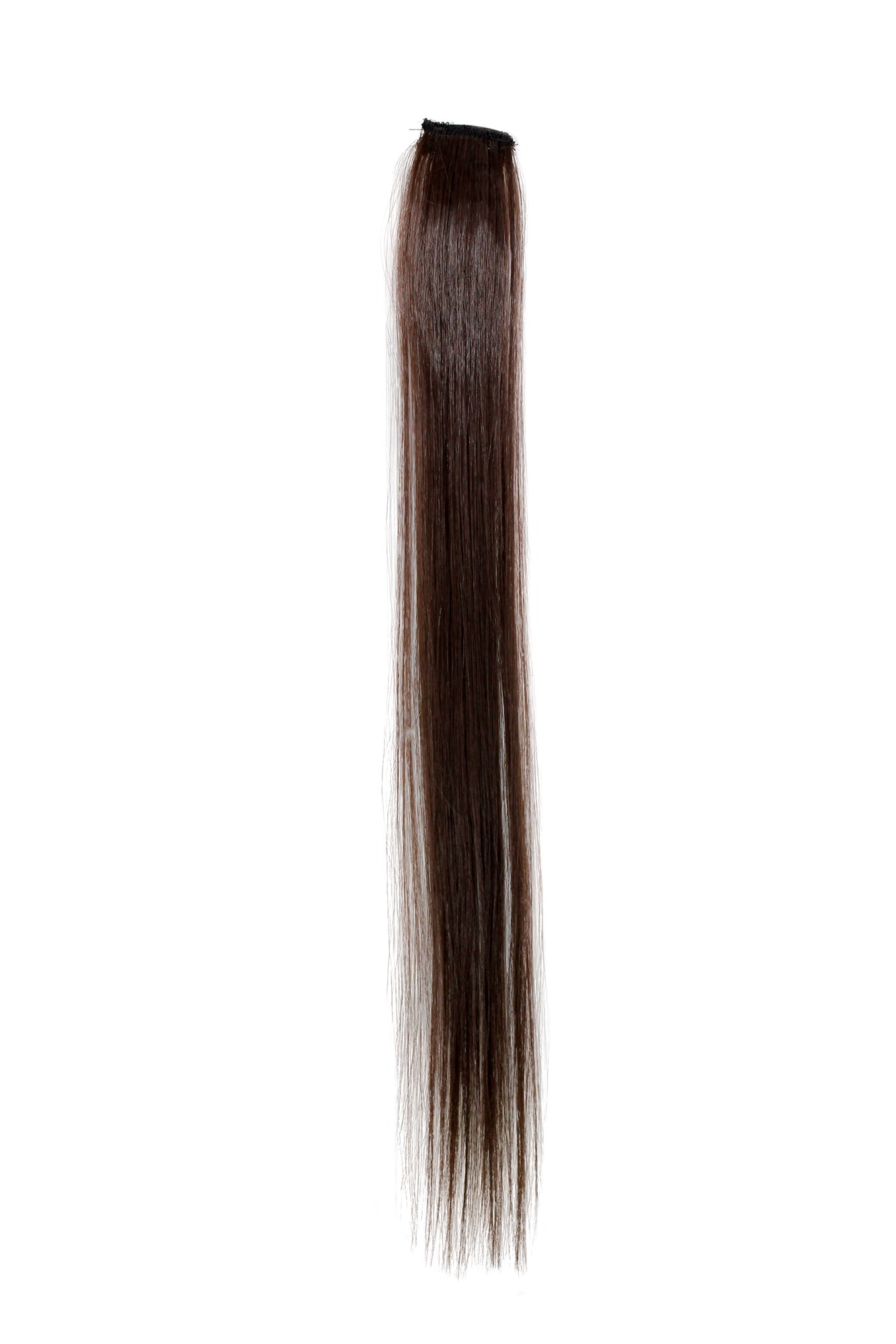1 Clip-In Extension Strähne glatt 45 cm Braun Erdbraun YZF-P1S18-6, Vorderansicht, WIG ME UP: Ihr Perücken Online Shop glatte Extensions Braun 45 cm lang