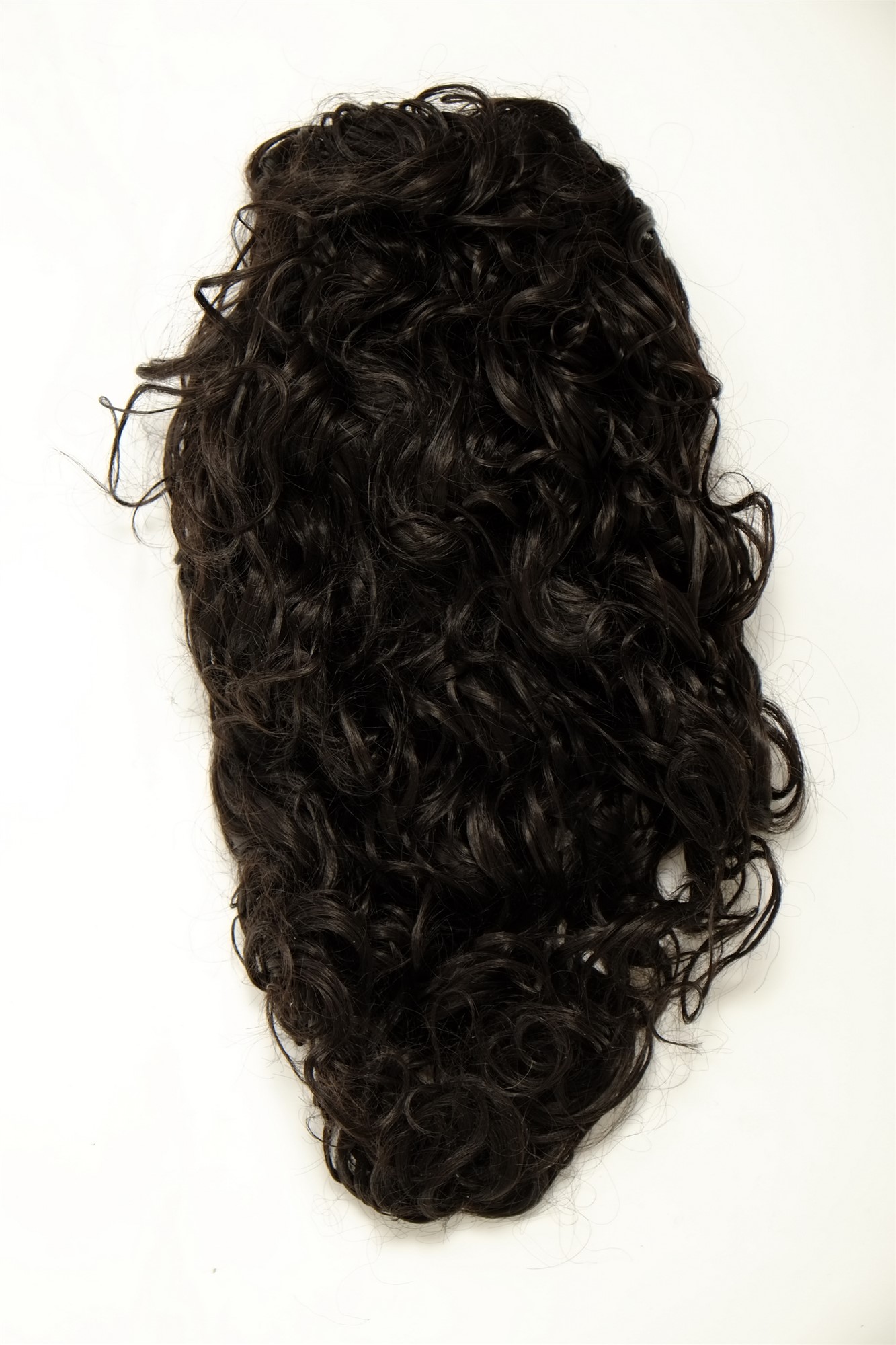 Hairpiece Ponytail with 2 combs/clips & elastic draw string long full curls voluminous dark brown, view 3, WIG ME UP: Your Perücken Online Shop Ponytails, dark brown, curled, shoulder-length