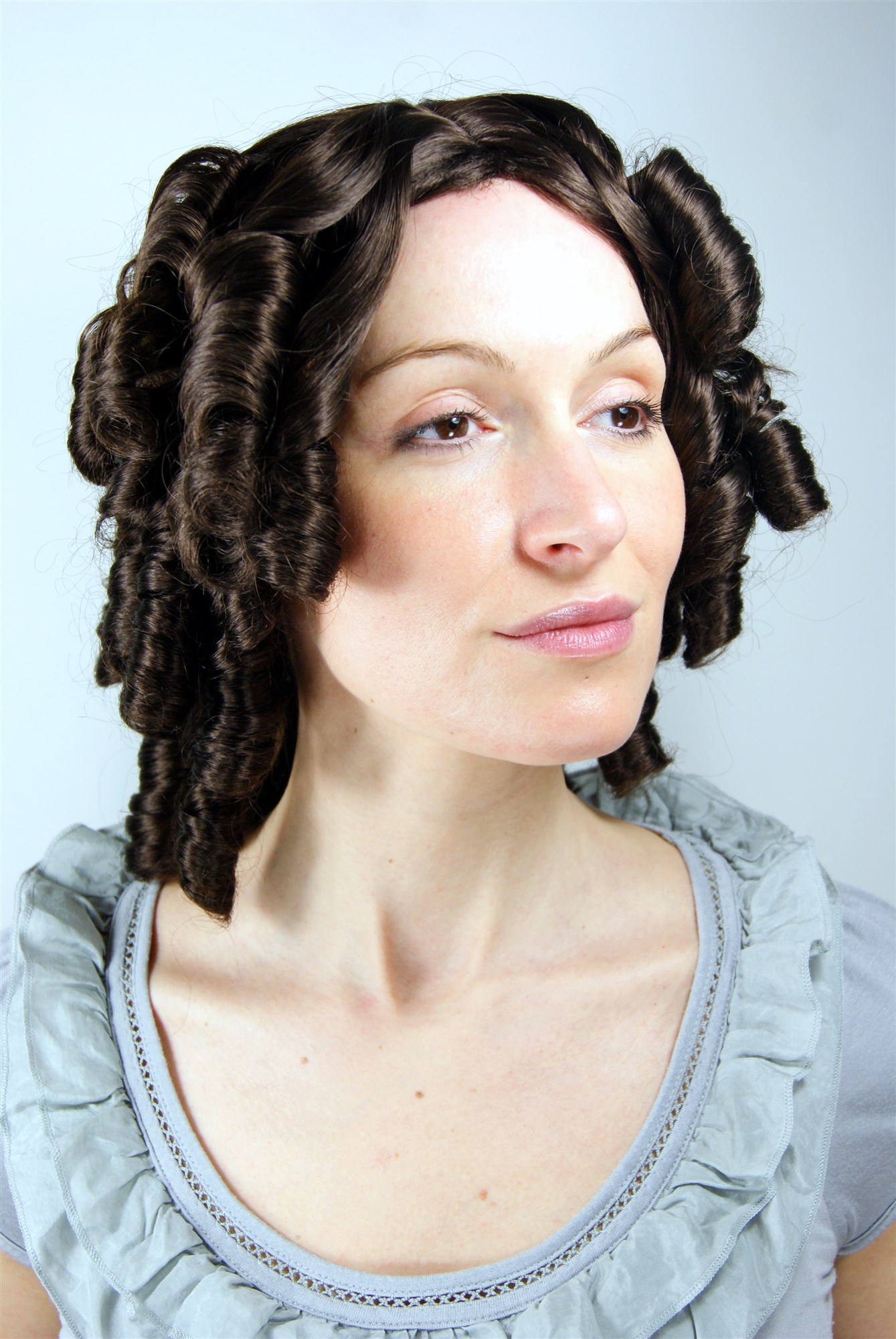 Lady Women Cosplay Wig Colonial Baroque Victorian Ringlets Curls brown 6006A, view 3, WIG ME UP: Your Perücken Online Shop Quality Wigs, Ladies, Brown, curled, shoulder-length