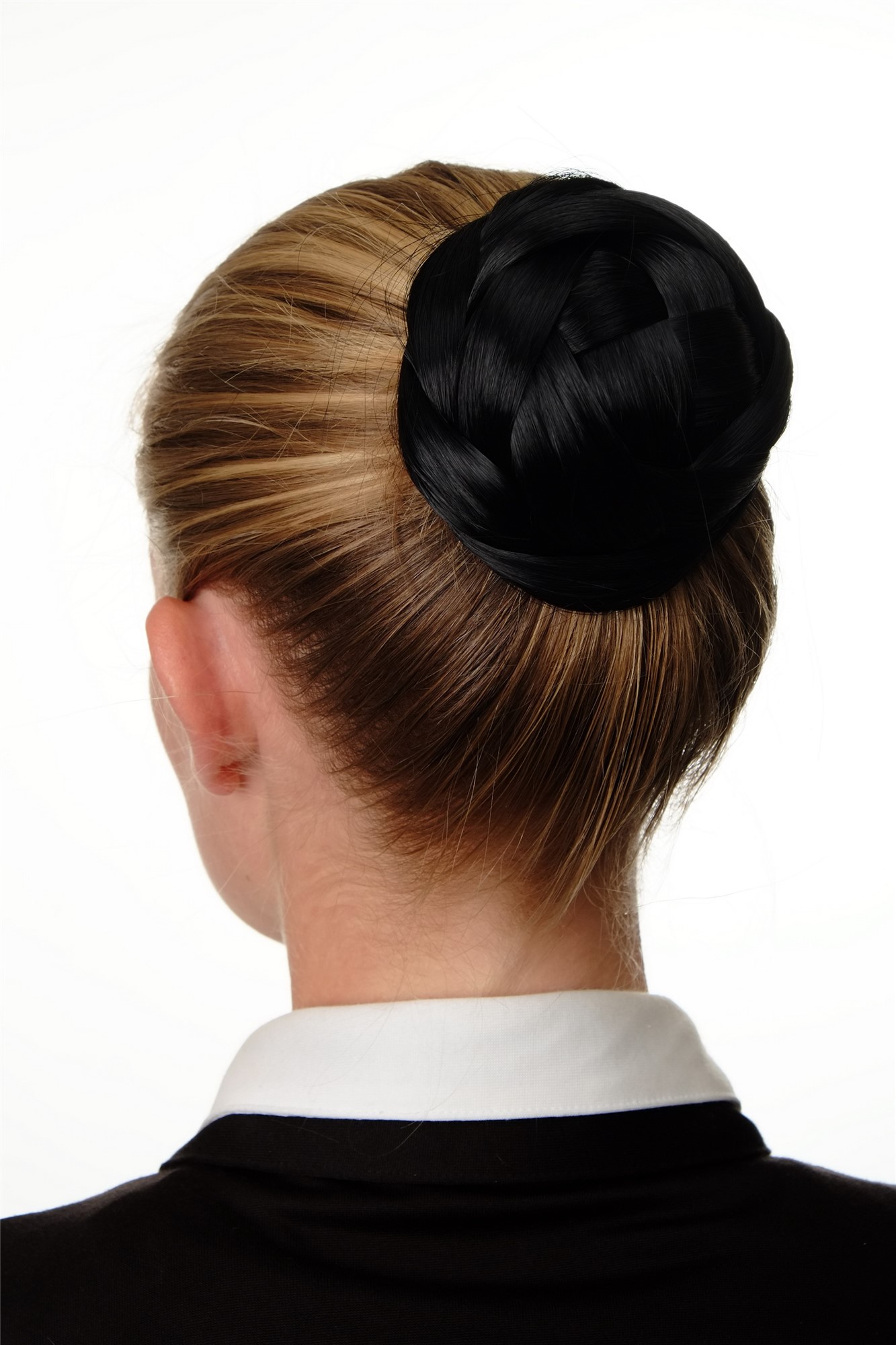 Haarknoten Haarteil Dutt geflochten Schwarz Q399D-1, Ansicht 2, WIG ME UP: Ihr Perücken Online Shop geflochtener Dutt Haarteil Schwarz