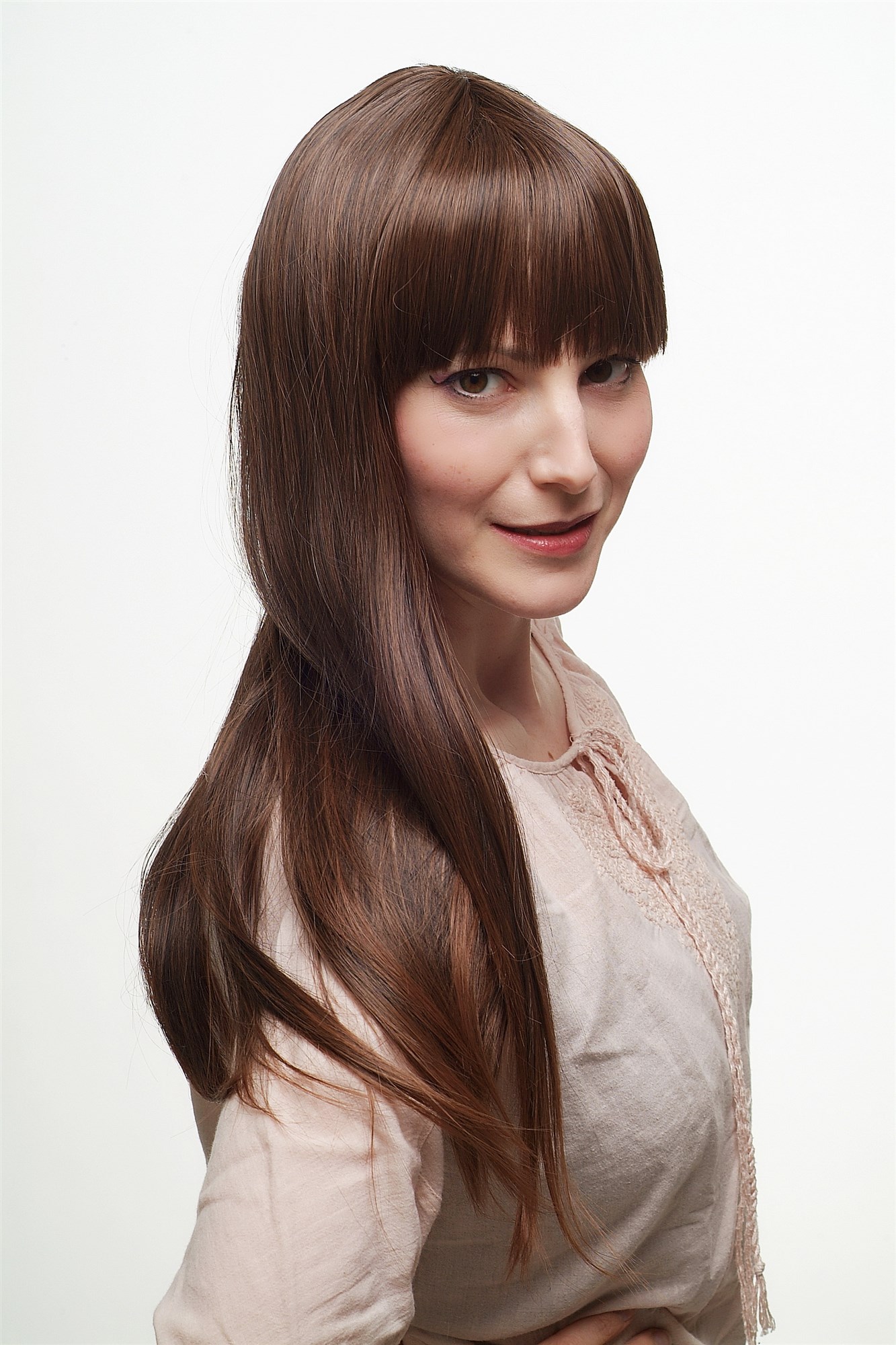 Lady wig very long straight layered brown mix mahogany femme fatale fringe 3421, view 3, WIG ME UP: Your Perücken Online Shop Quality Wigs, Ladies, black-brown-mahogany brown, straight, long