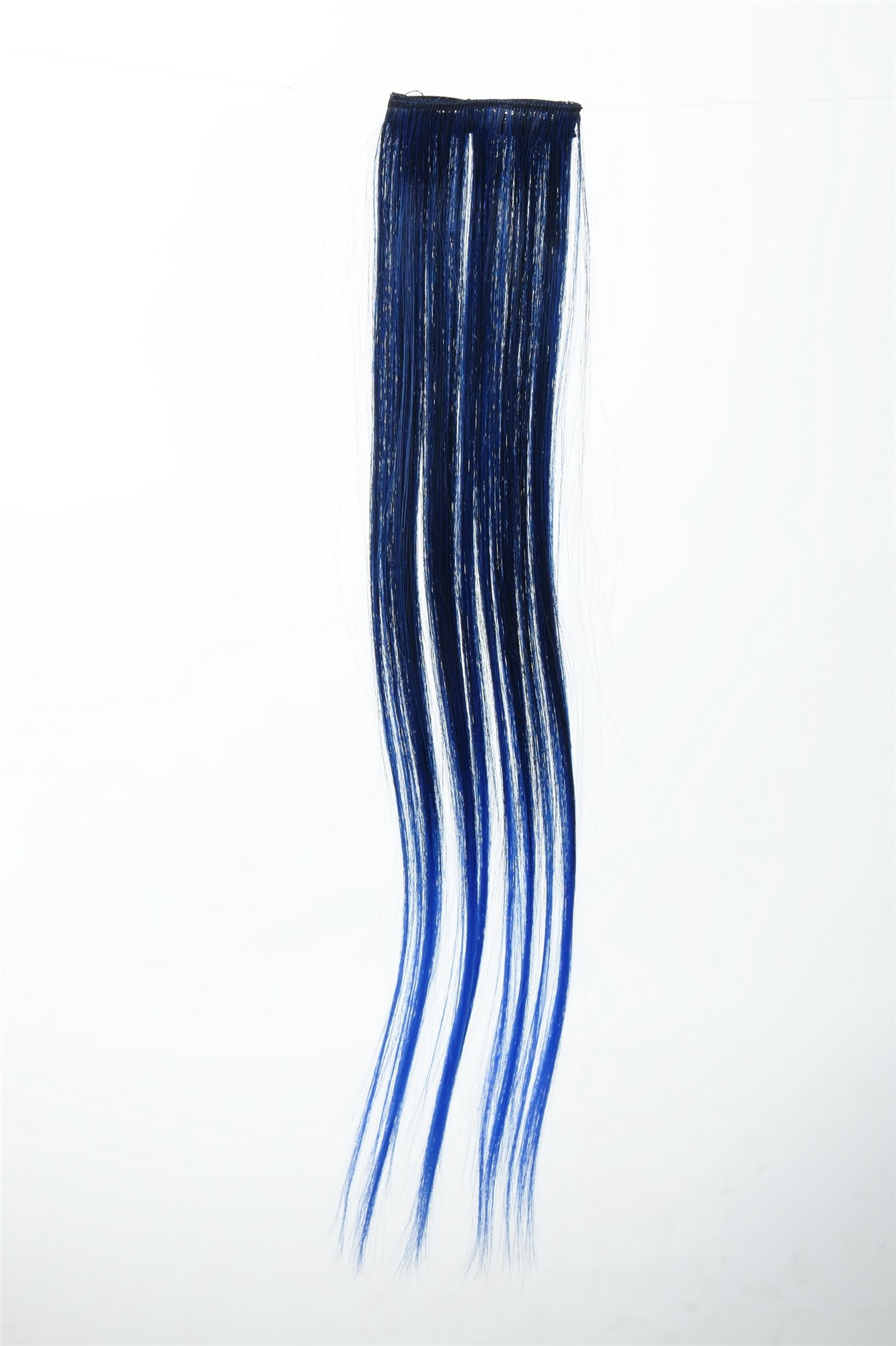 glatte Extensions Samtschwarz-Neonblau-Mix 45 cm lang