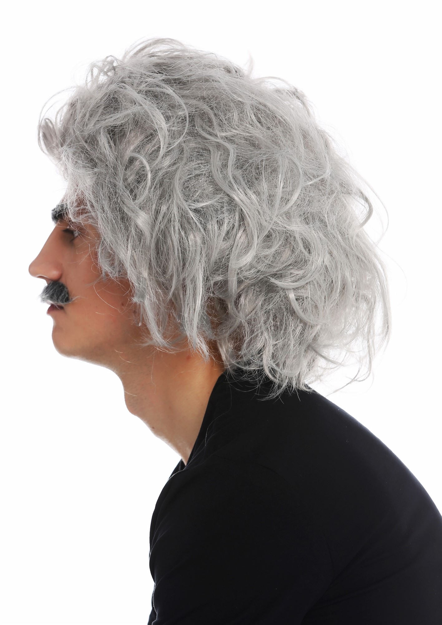 Party Wig, Men, silver gray, wavy, shoulder-length