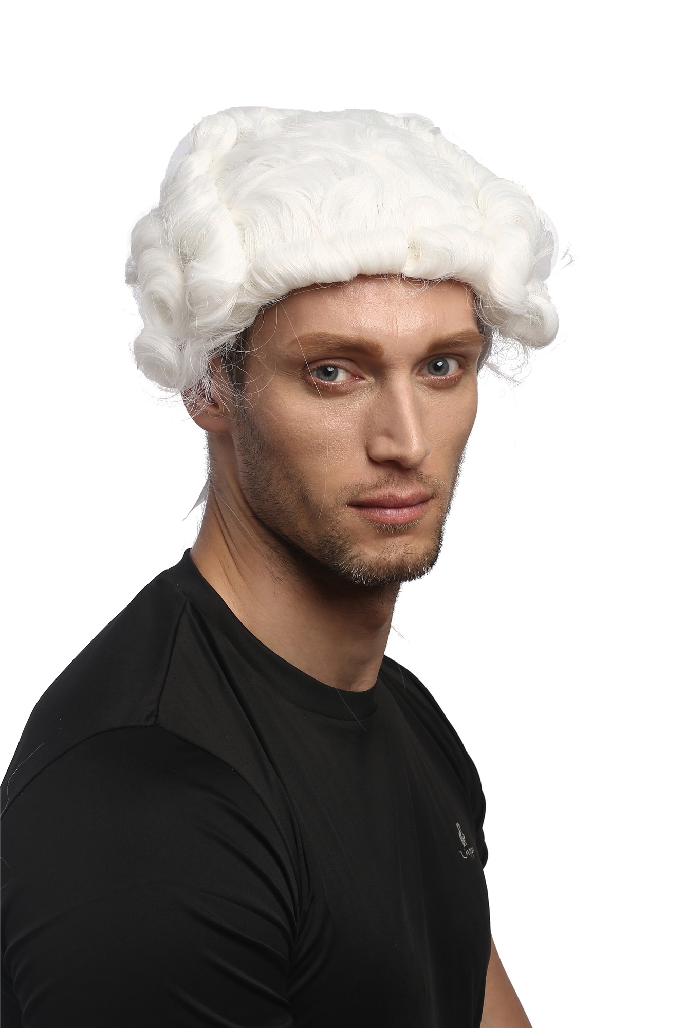 günstige Party Perücke, Perücke Barock Weiß Zopf Richter Edelmann 0061-P60, Ansicht 4, WIG ME UP: Ihr Perücken Online Shop lockige Party Perücke Weiß lange Haare für Herren