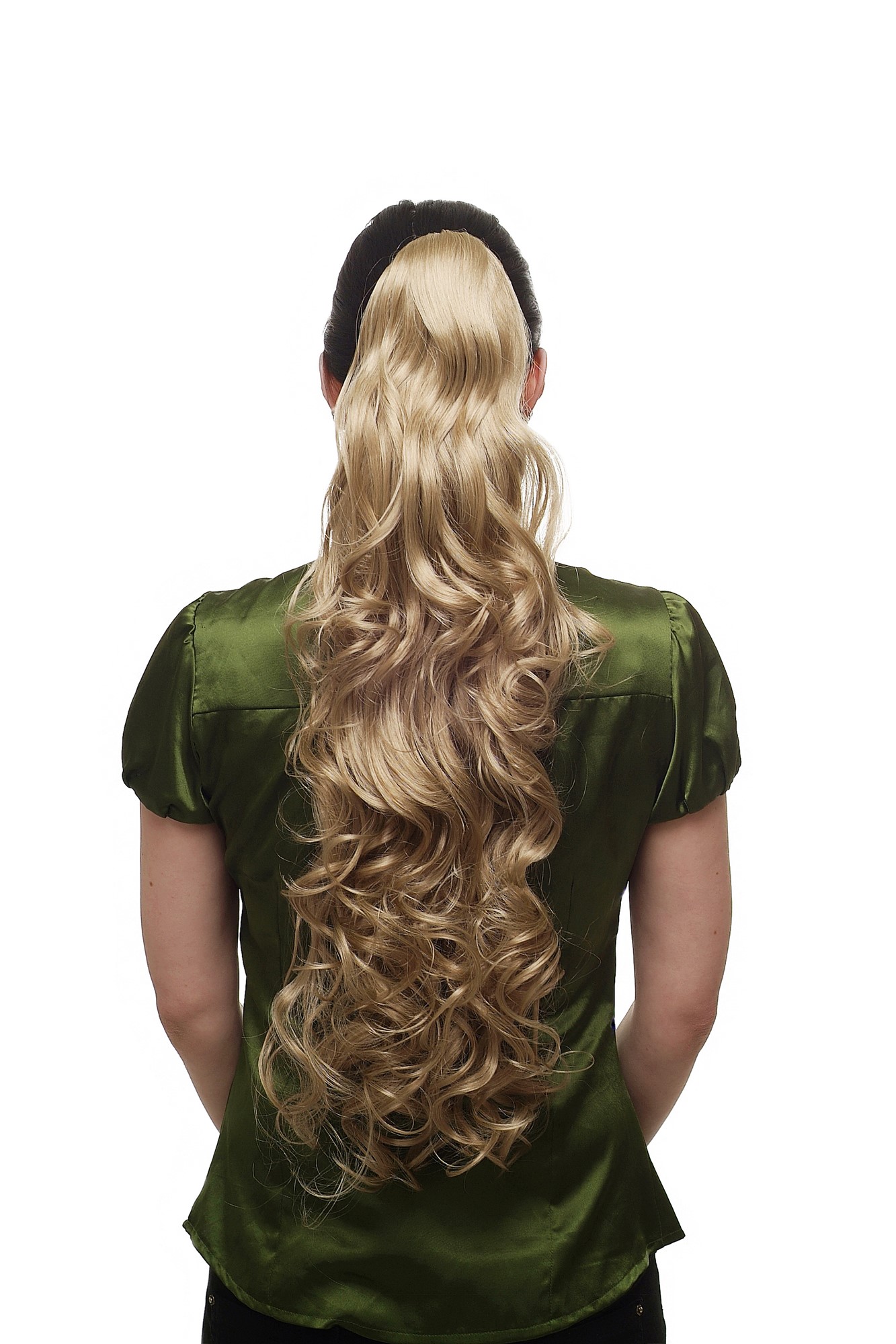 lockiges Zopf-Haarteil Mittelblond-Mix 65 cm lang