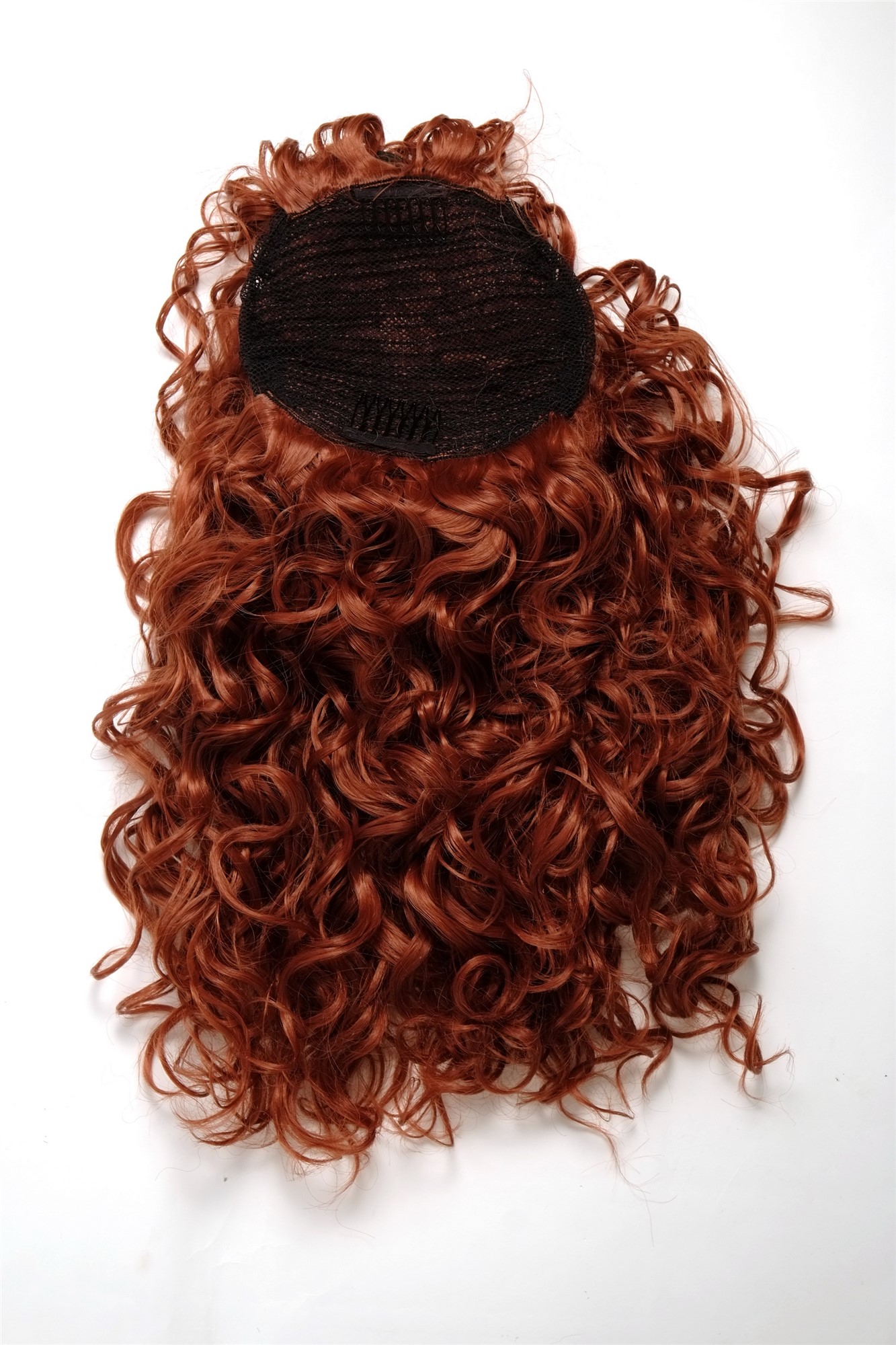 Hairpiece Ponytail with 2 combs/clips & elastic draw string long full curls voluminous copper red, view 2, WIG ME UP: Your Perücken Online Shop Ponytails, copper, curled, shoulder-length