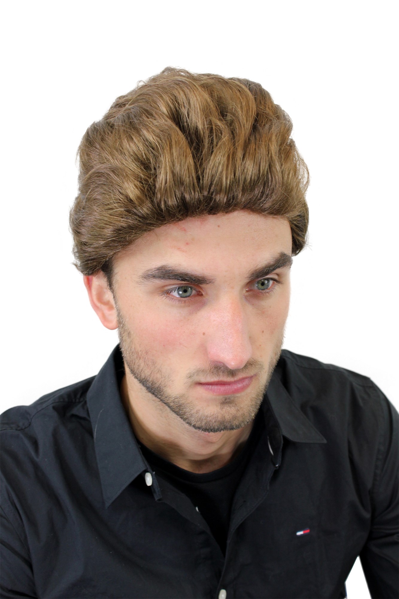 hochwertige Qualitätsperücken, Herrenperücke Cool Tolle Braun GFW1286-12, Ansicht 3, WIG ME UP: Ihr Perücken Online Shop wellige Tressen-Perücke Blond kurze Haare für Herren
