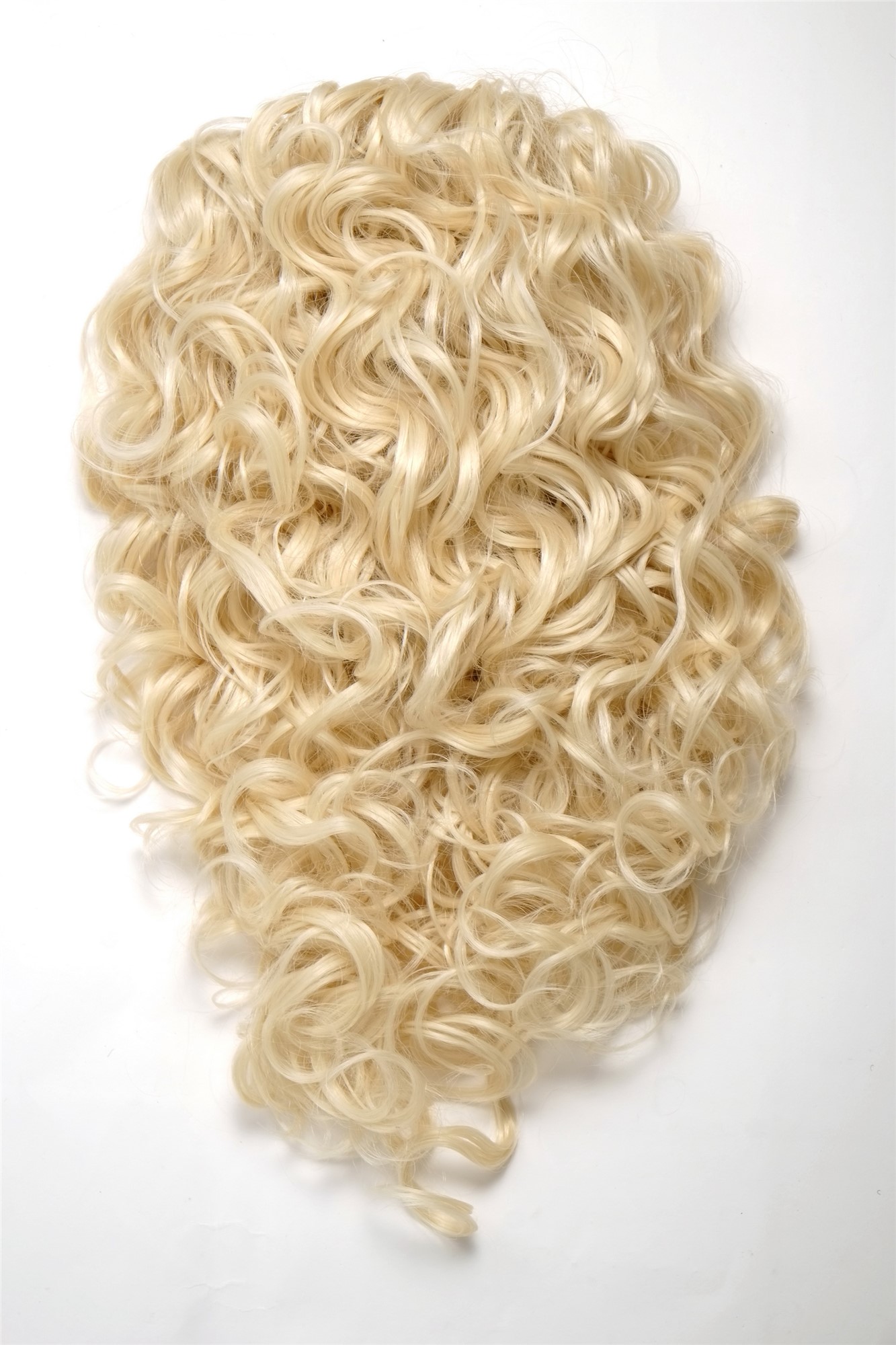 Hairpiece Ponytail with 2 combs/clips & elastic draw string long full curls voluminous platinum, view 3, WIG ME UP: Your Perücken Online Shop Ponytails, platinum blonde, curled, shoulder-length