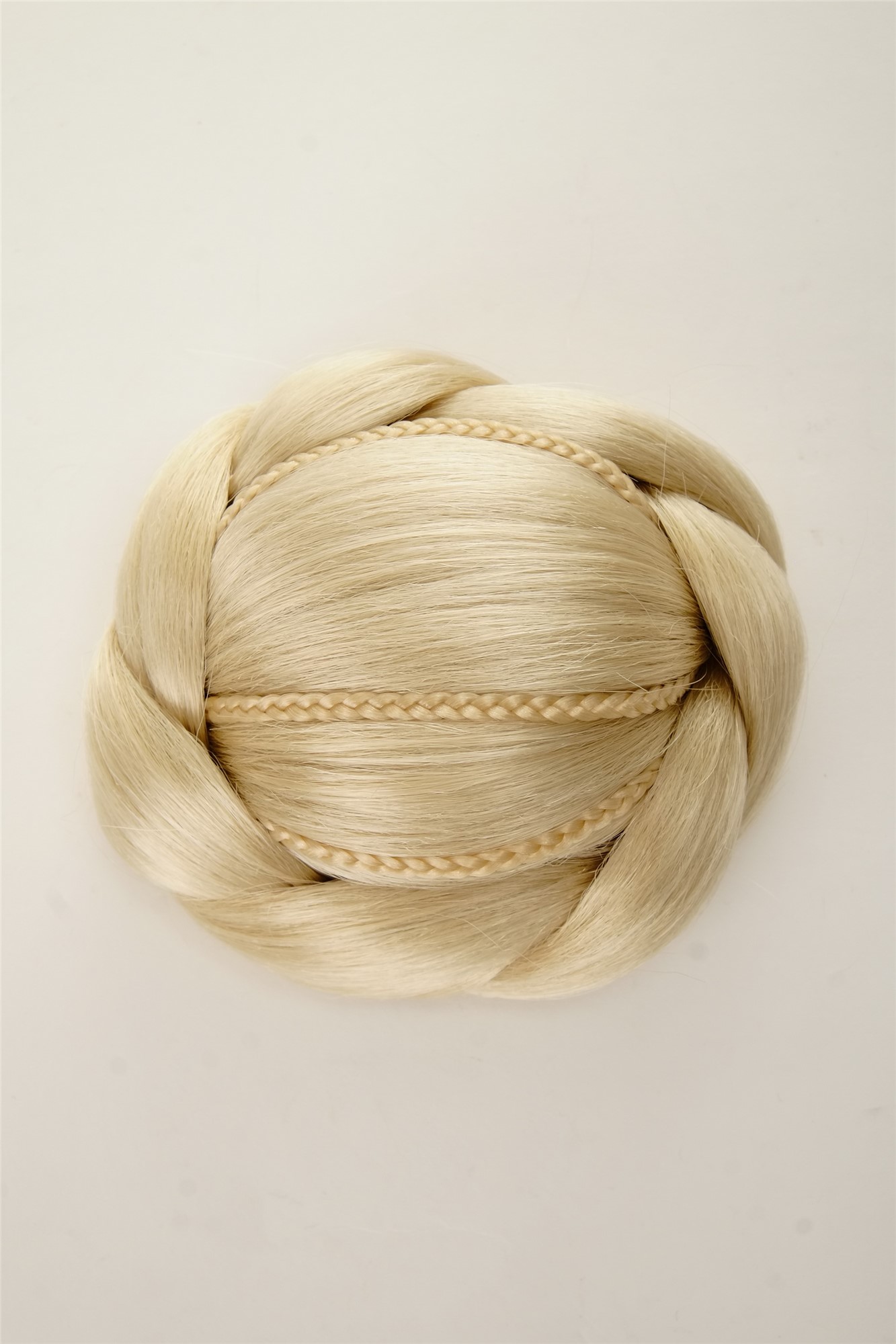 Dutt Haarknoten aufwendig geflochten Platinblond N672-613, Ansicht 3, WIG ME UP: Ihr Perücken Online Shop geflochtener Dutt Haarteil Platinblond