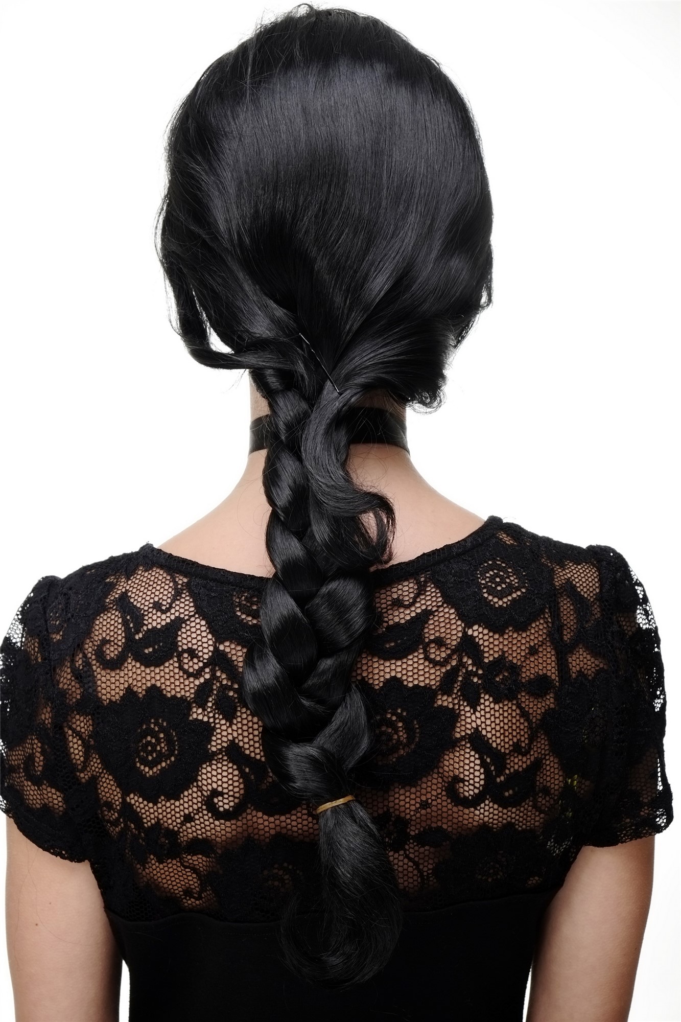 GFW1782-1B Lady  Wig long braided hair thick braid traditional Maiden Maid black 24", view 4, WIG ME UP: Your Perücken Online Shop Quality Wigs, Ladies, velvet black, Braided, long
