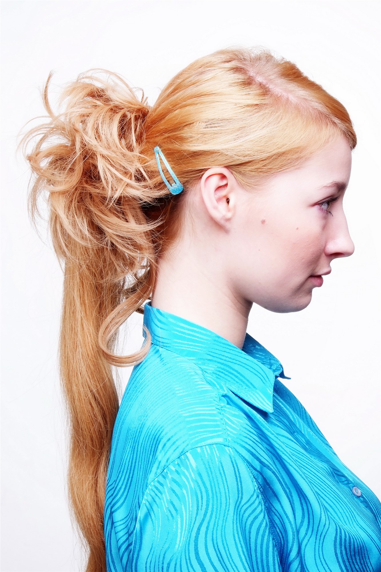 Hair Piece baroque voluminous wild curled scrunchy comb middle blonde YZF-3072HT, view 3, WIG ME UP: Your Perücken Online Shop Ponytails, Blonde, curled, shoulder-length