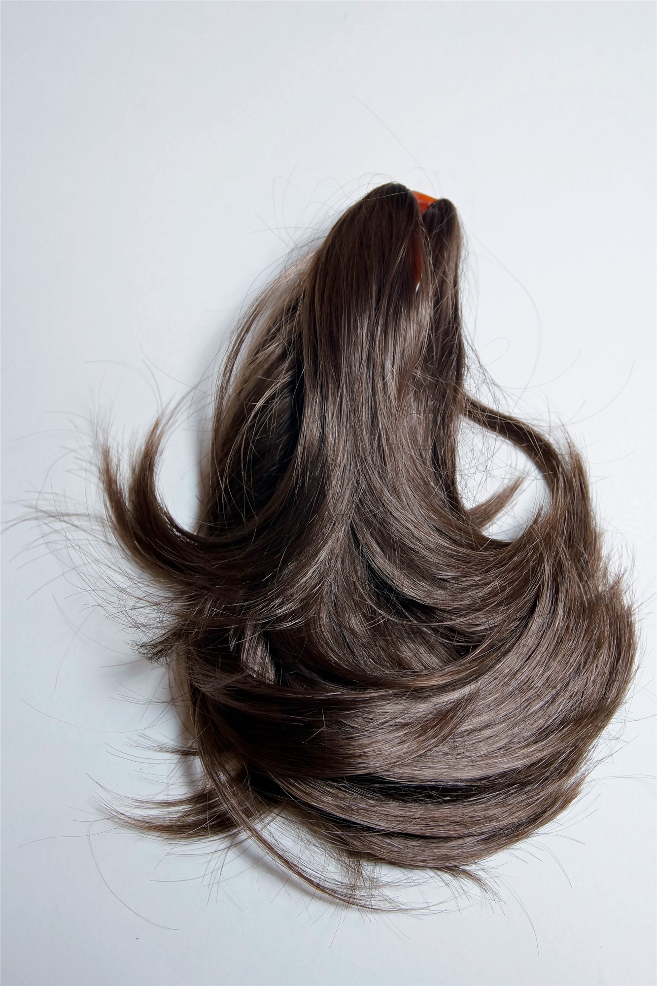 hochwertiger Zopf Pferdeschwanz kurz gewellt Brünett 506-V-10, Ansicht 4, WIG ME UP: Ihr Perücken Online Shop lockiges Zopf-Haarteil Mittel-Goldbraun 25 cm lang