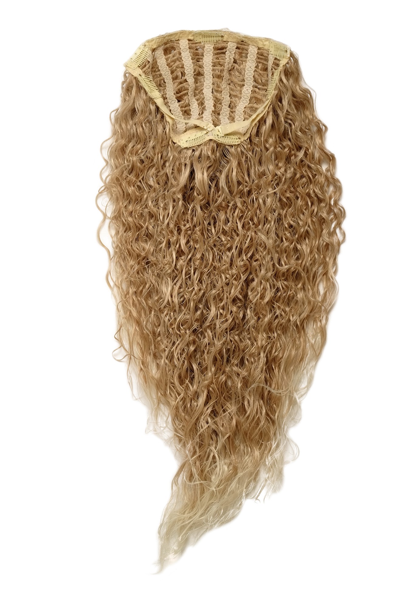 lockige Halbperücke Blond-Mix 70 cm lang