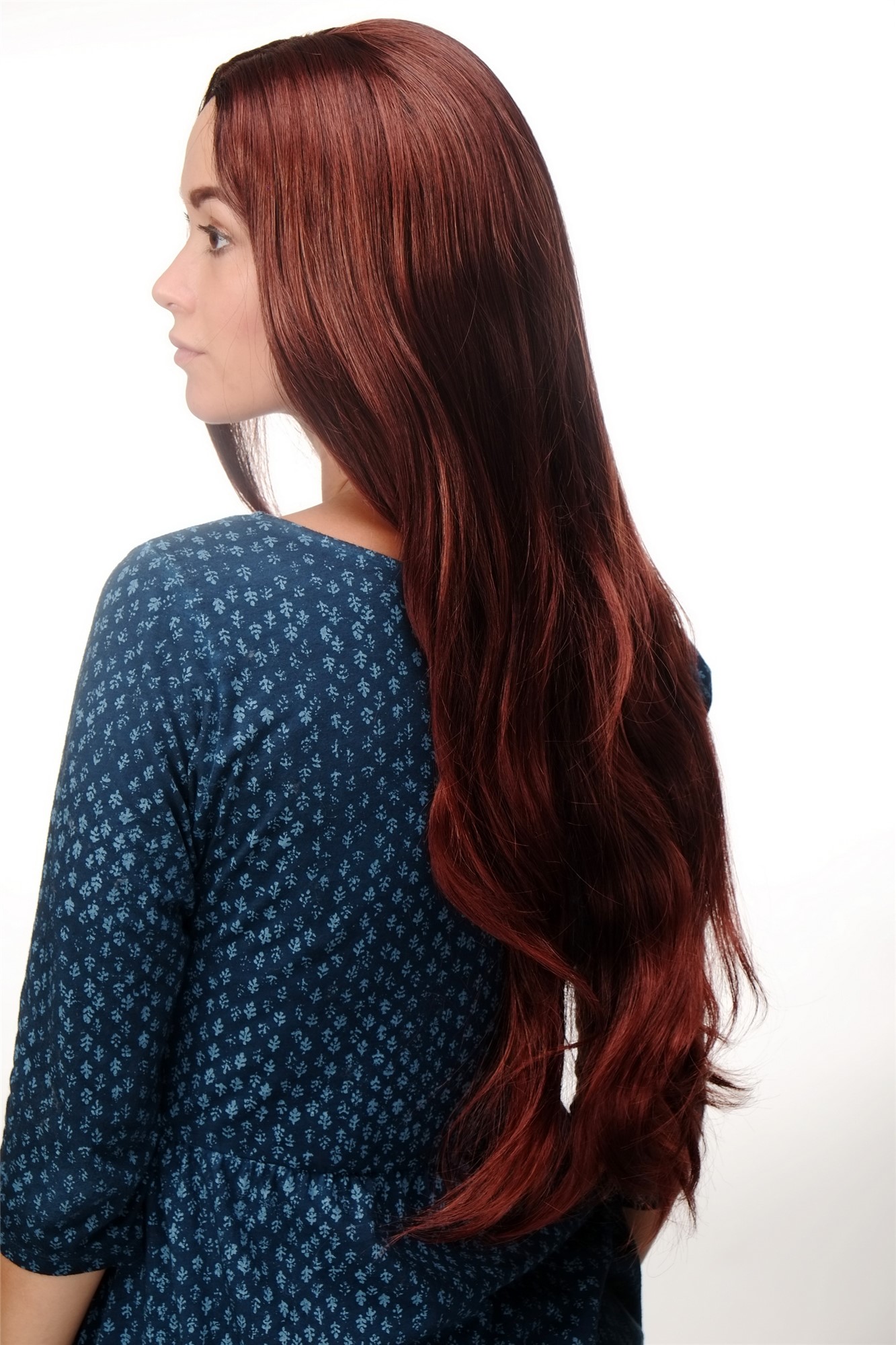 hochwertige Qualitätsperücken, Perücke sehr lang glatt gestuft Mittelscheitel Mahagoni-Mittelbraun-Mix 3217-3003, Ansicht 2, WIG ME UP: Ihr Perücken Online Shop glatte Tressen-Perücke mit Kopfhaut-Imitat Mahagoni-Mittelbraun-Mix sehr lange Haare für Damen