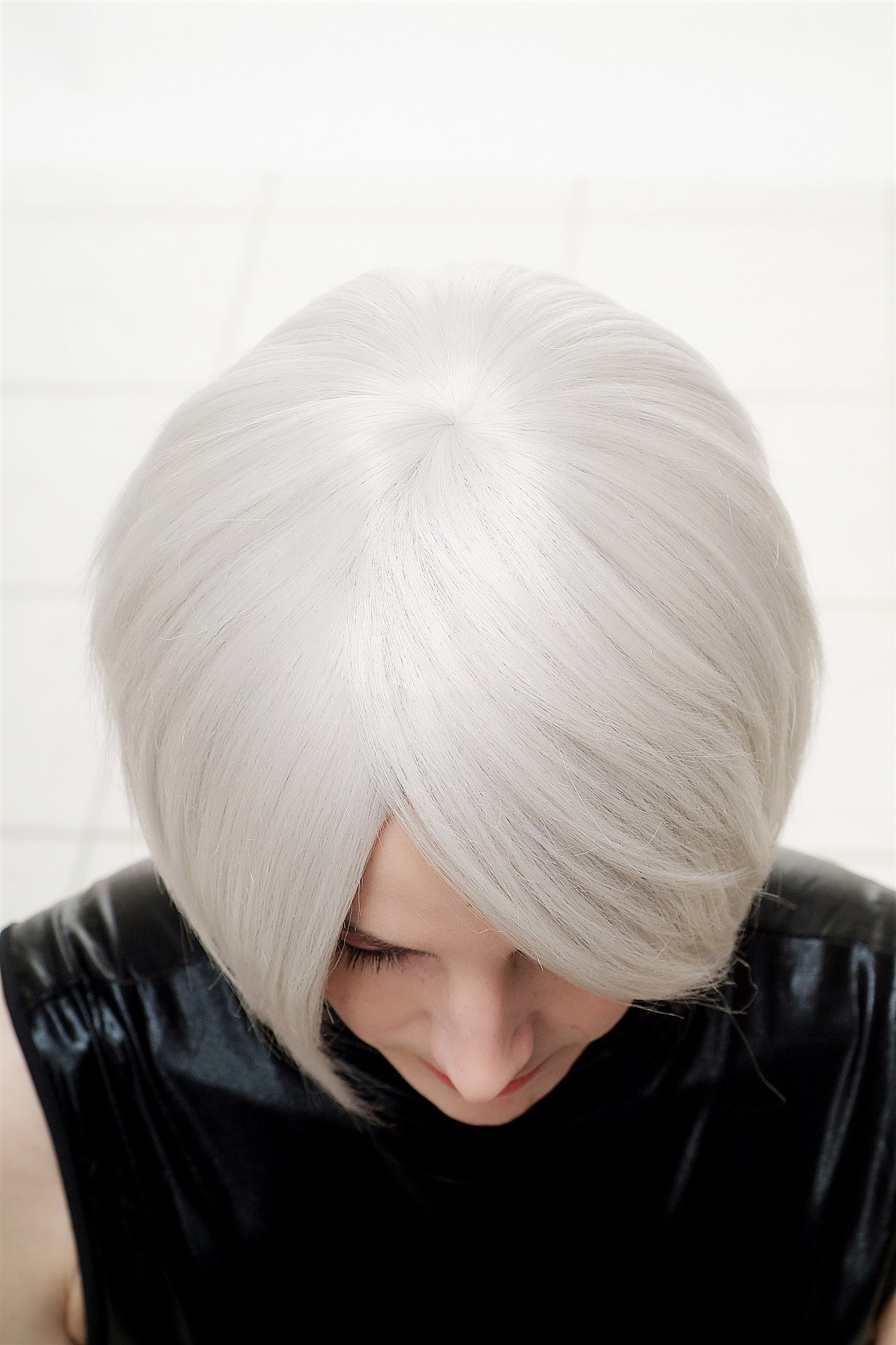 Lady wig women cosplay short wild grey white Bob Wave Goth 1261, view 5, WIG ME UP: Your Perücken Online Shop Quality Wigs, Ladies, white-gray, straight, short