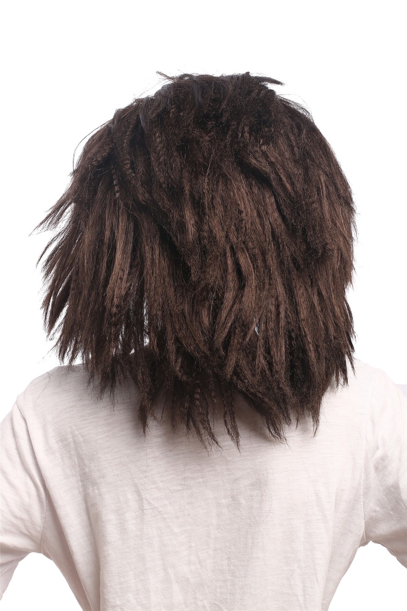 günstige Party Perücke, Perücke Latina Stirnband Schwarz Braun Gekreppt 91178-ZA2, Ansicht 4, WIG ME UP: Ihr Perücken Online Shop wellige Party Perücke Braun schulterlange Haare Unisex