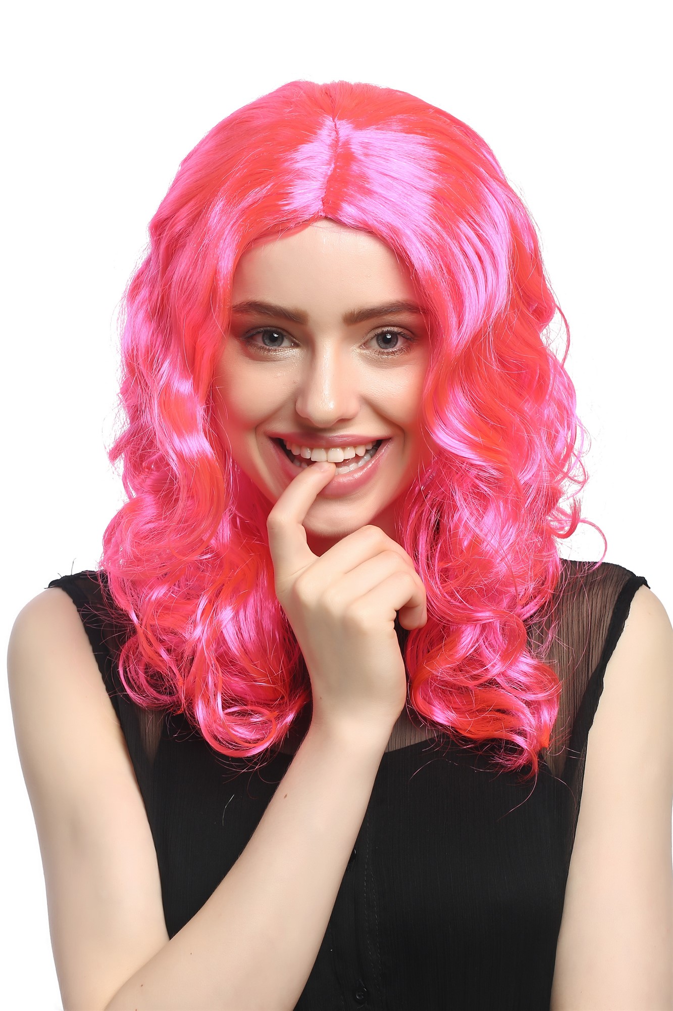 Party Wig, Ladies, Pink, curled, long