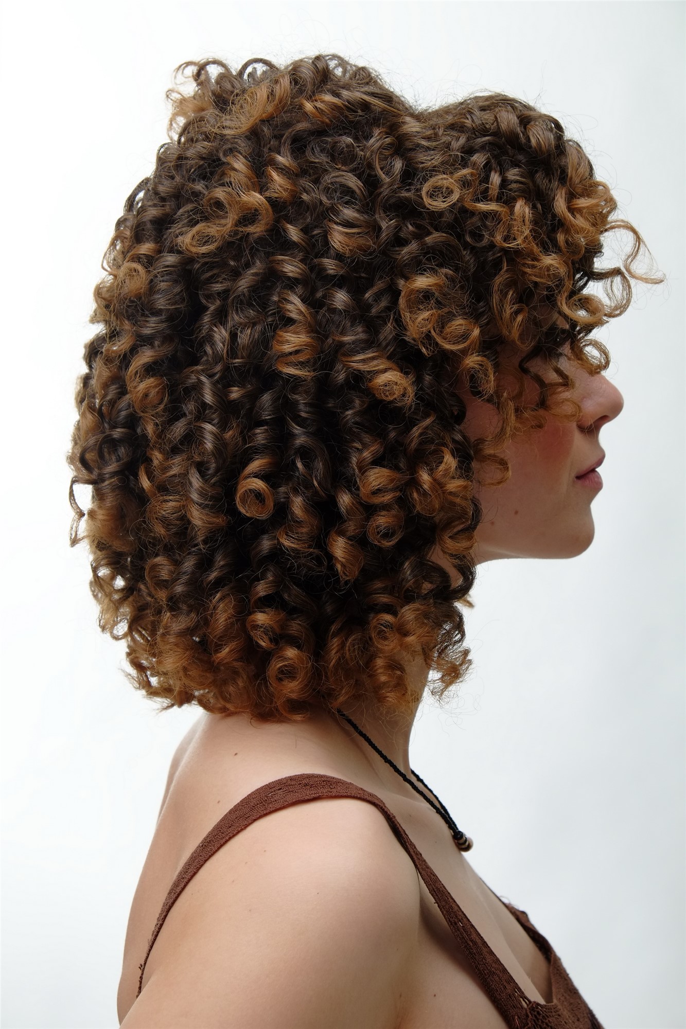 Lady Women Wig Curly Caribbean Volume Brown Highlights YZF-7283, view 2, WIG ME UP: Your Perücken Online Shop Quality Wigs, Ladies, brown-blonde mix, curled, short