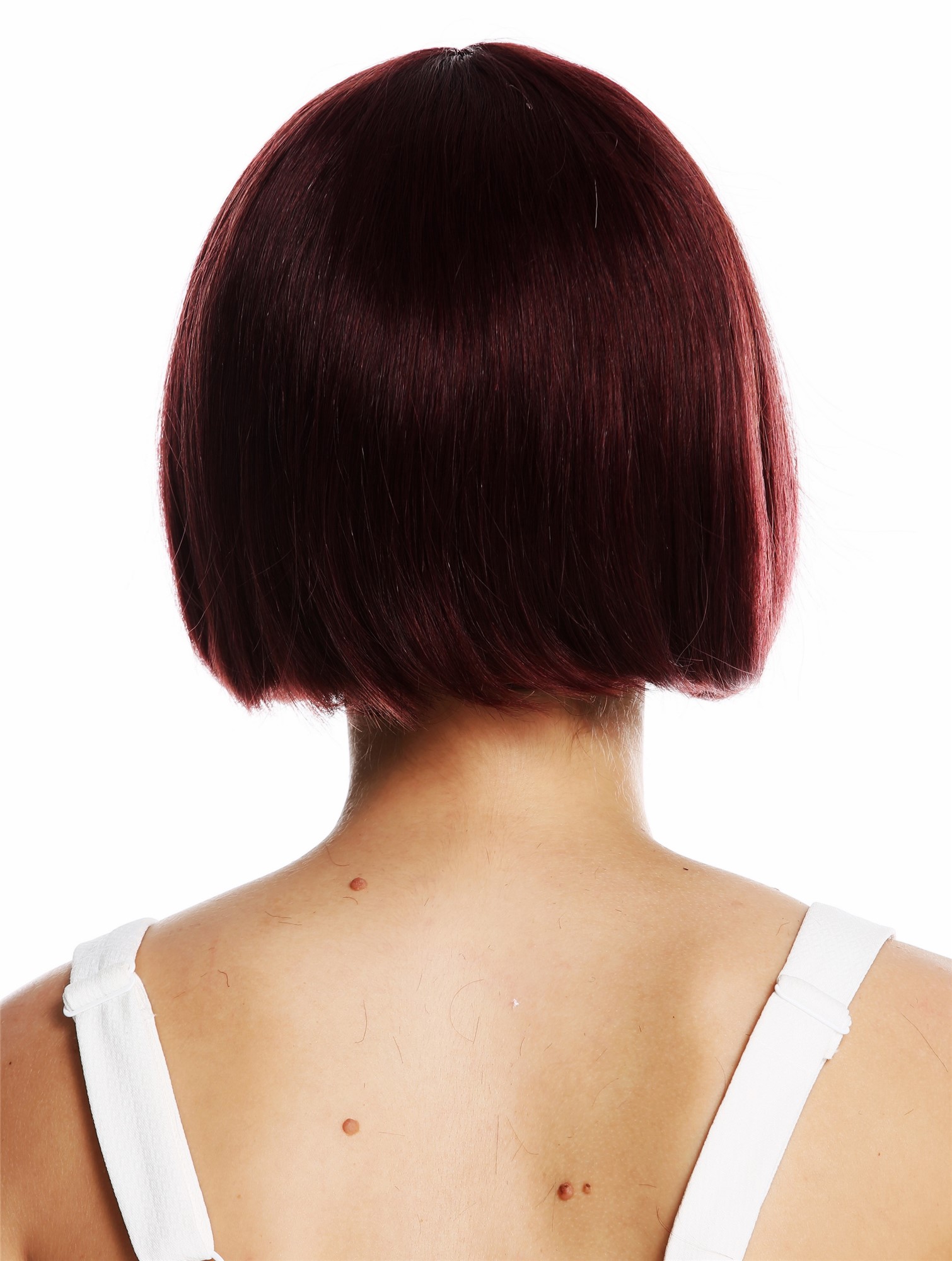 Lady wig real human hair short bob stykle straight bangs bordeaux red VK-57-HH, view 4, WIG ME UP: Your Perücken Online Shop Quality Wigs, Ladies, eggplant red, straight, short, Real Human Hair