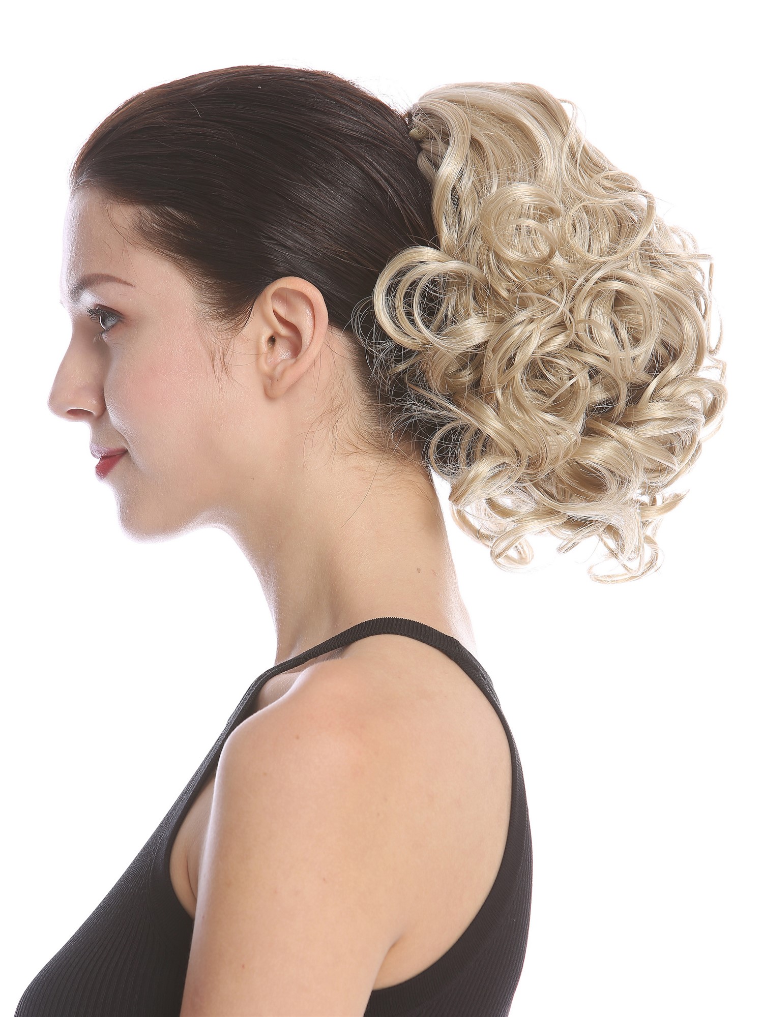 Ponytail Hairpiece Combs & Clamp short voluminous curled champagne blonde MKB-22, view 3, WIG ME UP: Your Perücken Online Shop Ponytails, ash blonde, curled, short