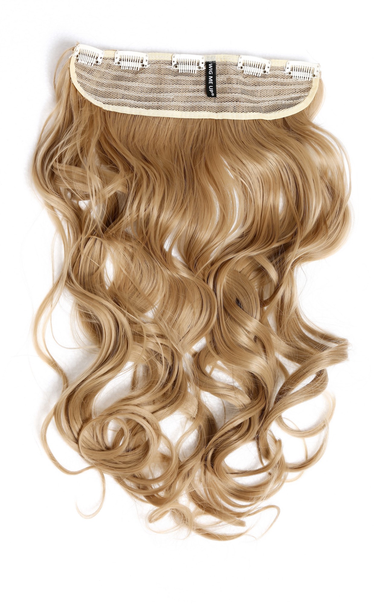 Haarteil Extension breit 5 Clips wellig Blond YZF-3180-18, Ansicht 2, WIG ME UP: Ihr Perücken Online Shop wellige Halbperücke Aschblond 45 cm lang