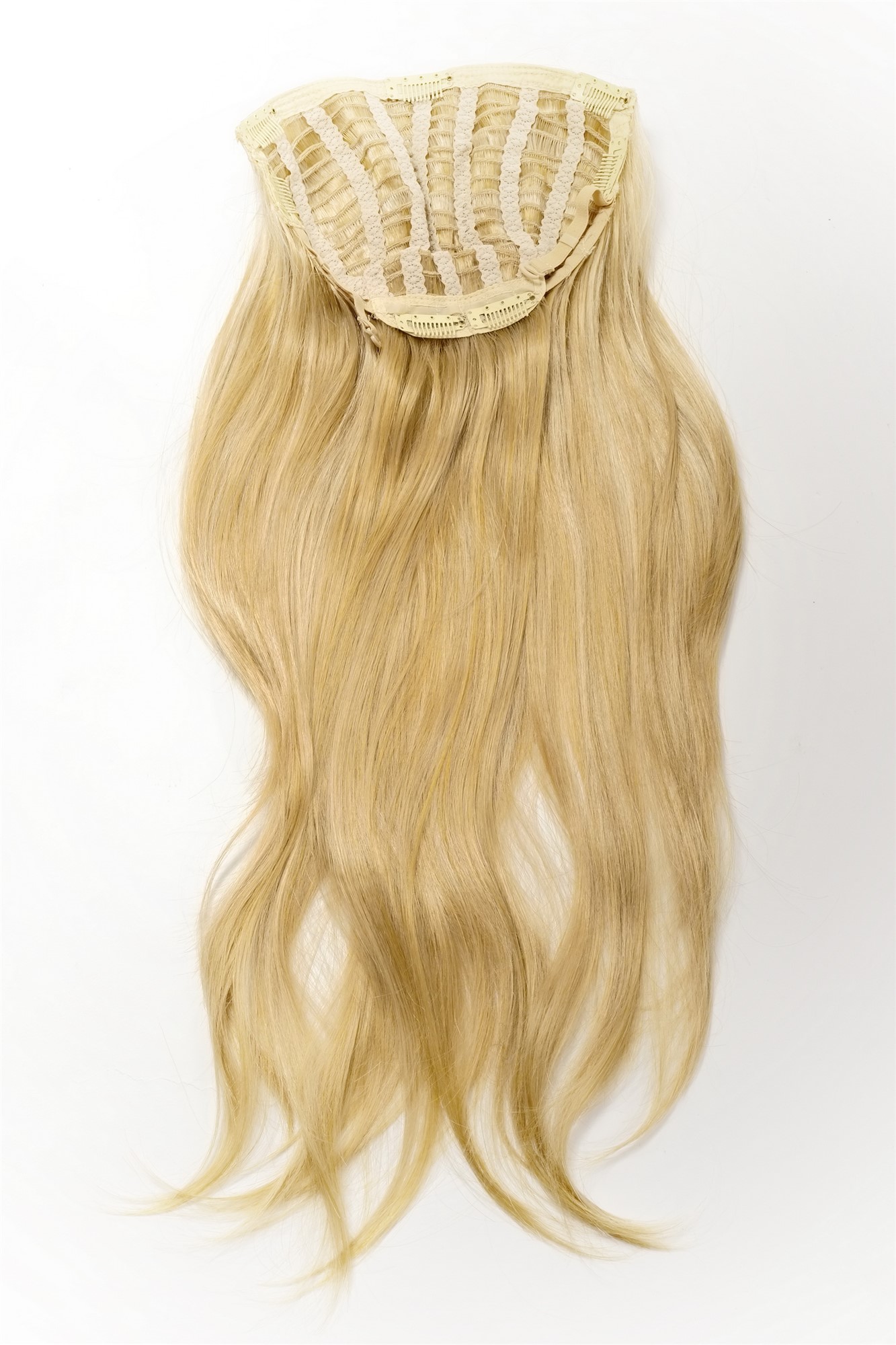 glatte Halbperücke Goldblond-Hellblond 60 cm lang