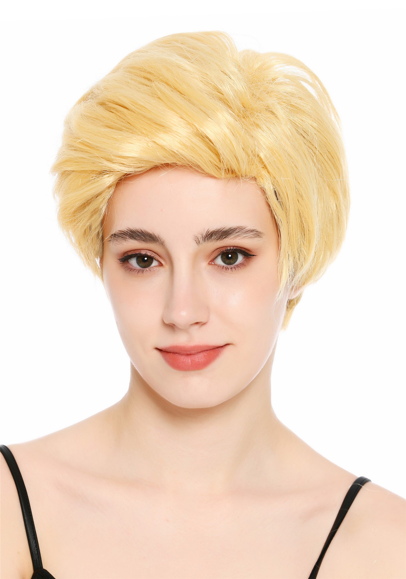 glatte Party-Perücke Goldblond 25 cm lange Perücke für Herren