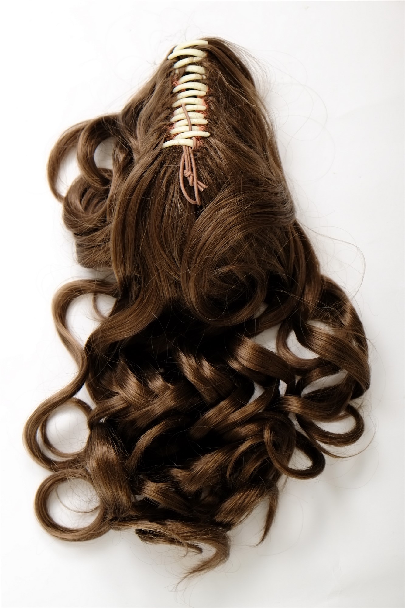 Hairpiece PONYTAIL extension VERY long BEAUTIFUL wavy slightly curly curls medium gold brown 20", view 3, WIG ME UP: Your Perücken Online Shop Ponytails, medium golden brown, curled, long