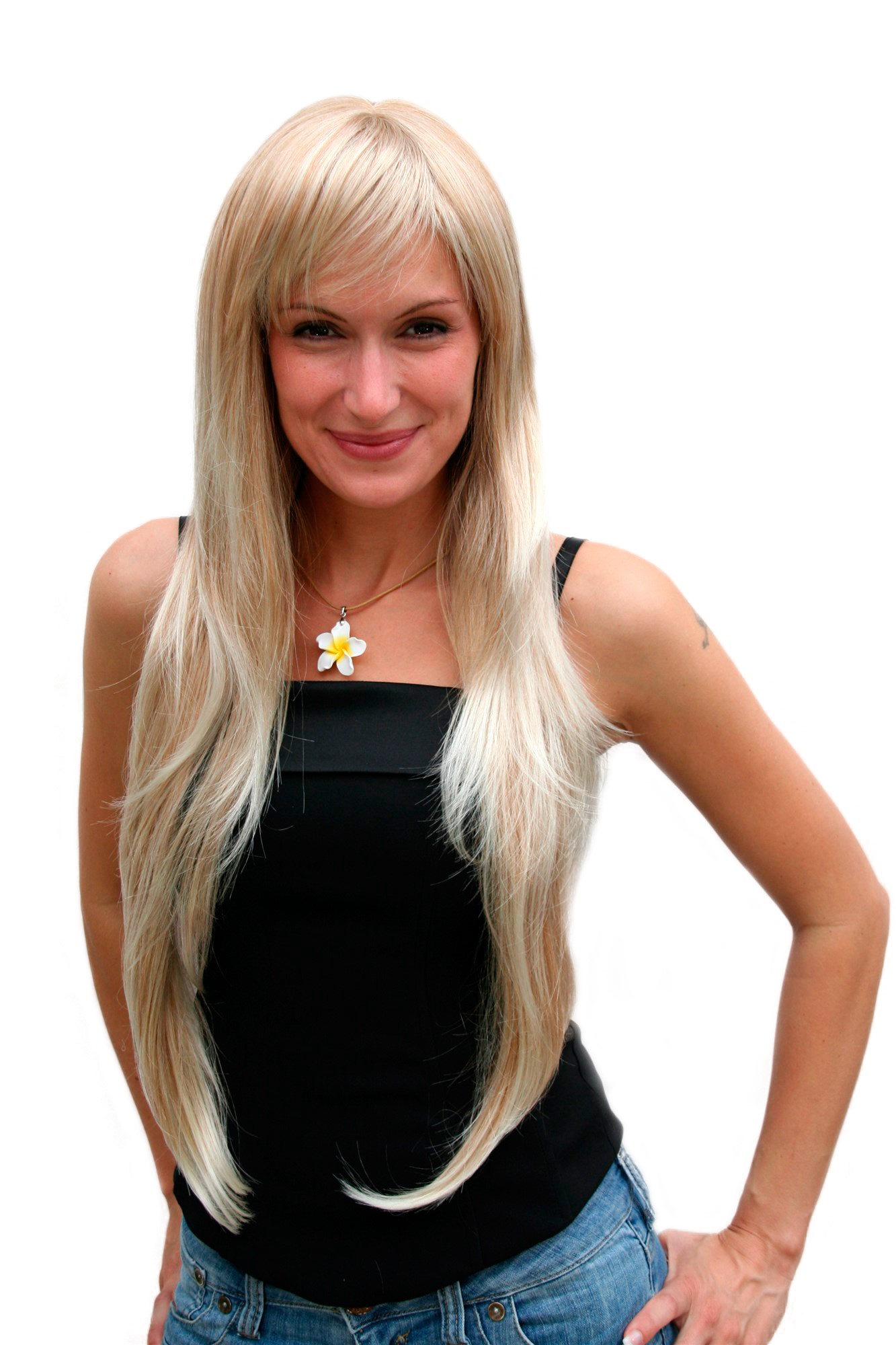 VERY LONG Lady  Wig straight BLONDE blond mix VERY SEXY(6311 Colour 27T613), front view, WIG ME UP: Your Perücken Online Shop Quality Wigs, Ladies, blond mix, wavy, very long