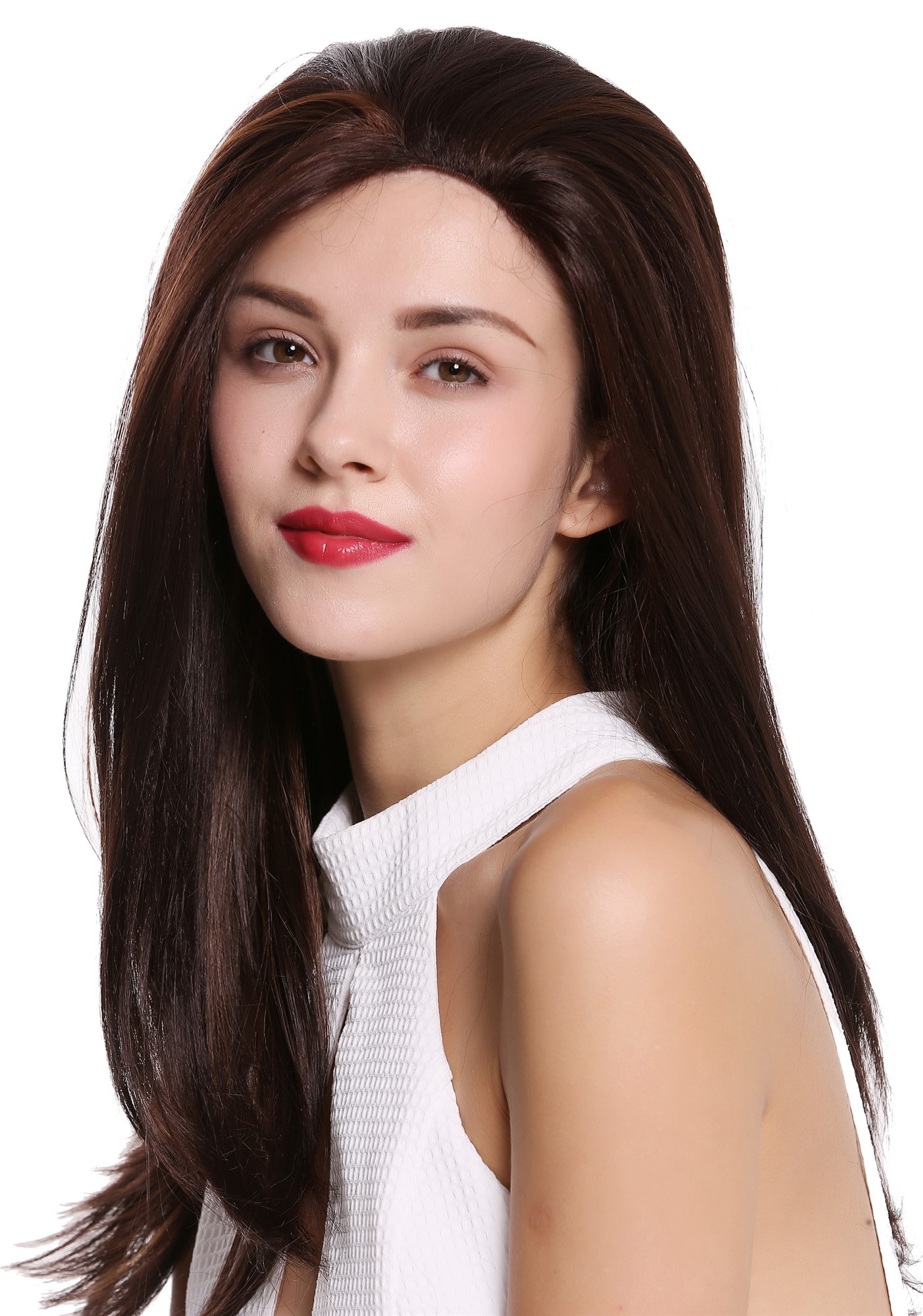 Lady wig lace front long sleek brown copper brown highlights RGF-6082-LF, view 2, WIG ME UP: Your Perücken Online Shop Quality Wigs, Ladies, dark brown-copper brown mix, straight, long