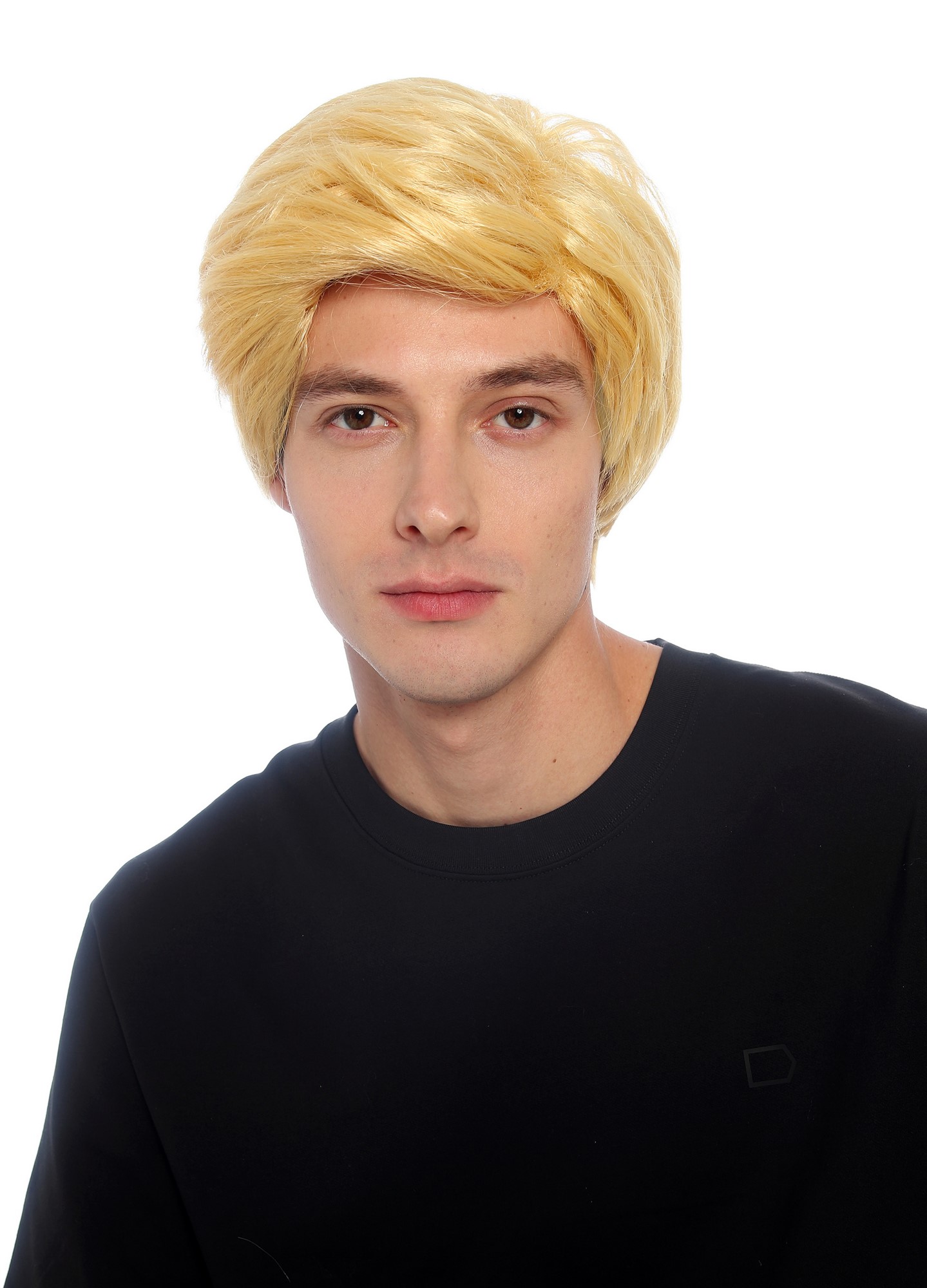 glatte Party-Perücke Goldblond 25 cm lange Perücke für Herren