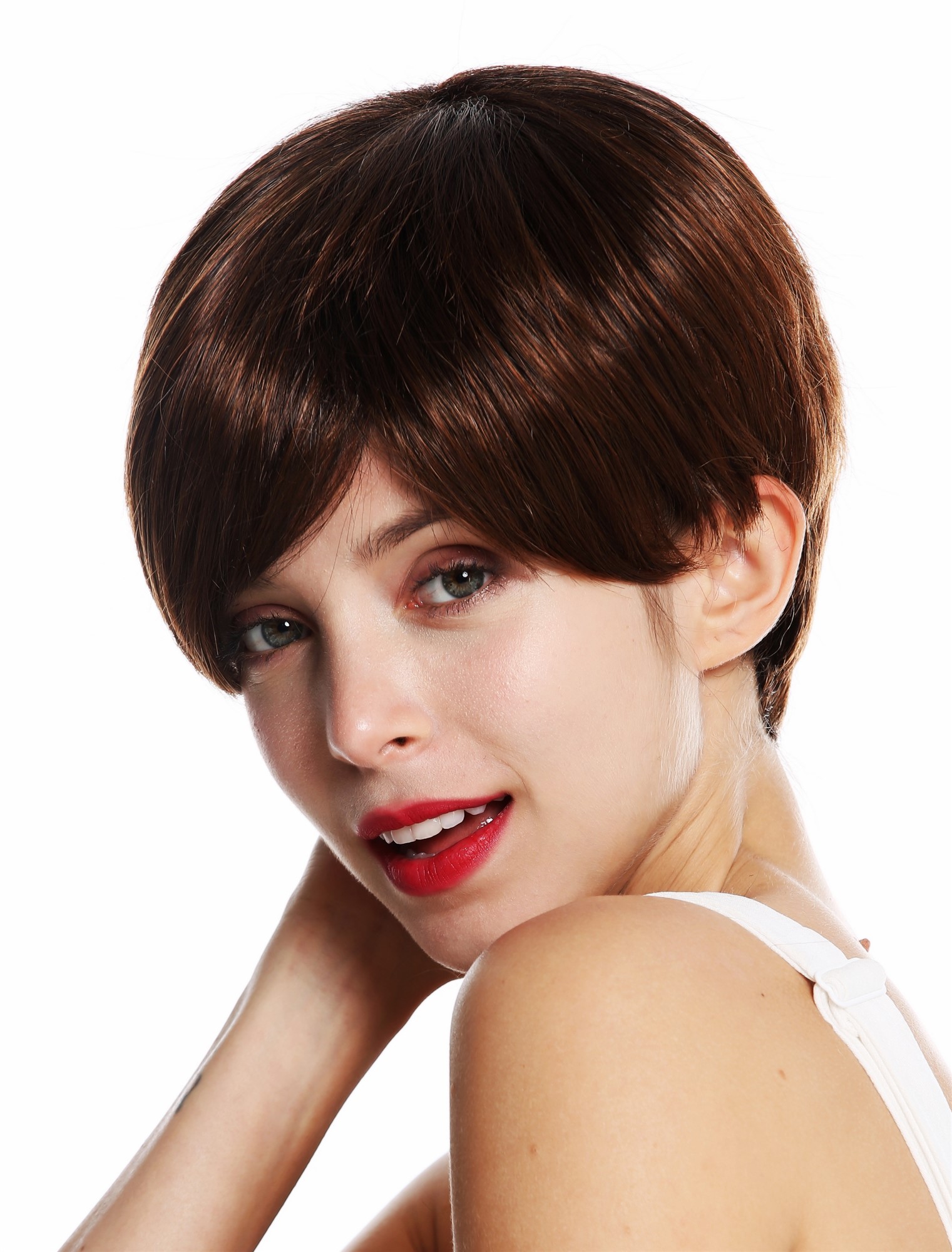 Quality Wigs, Ladies, brown mix, straight, short