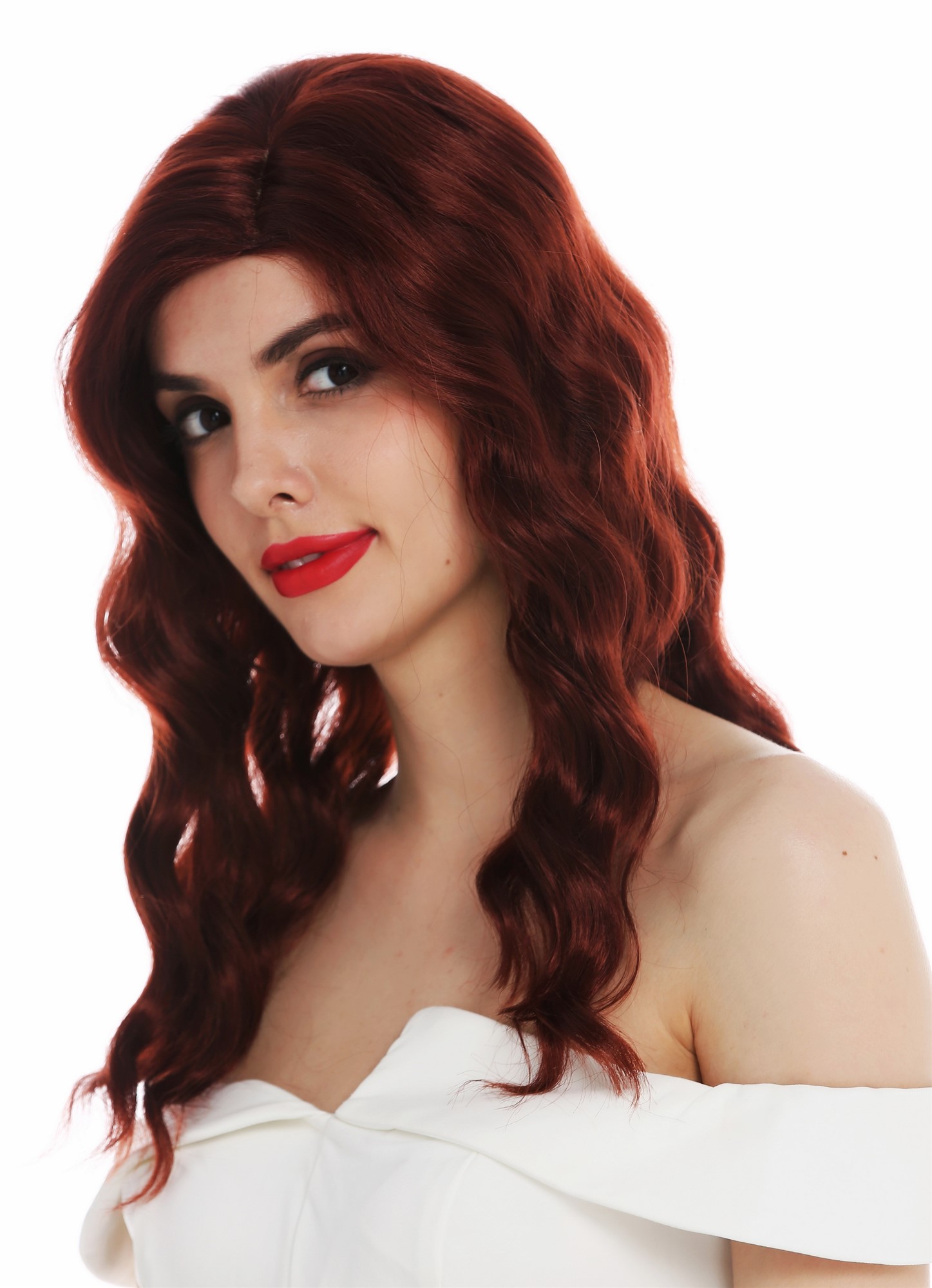Lady wig long parting wavy waved Hollywood diva reddish brown auburn VK-58, view 3, WIG ME UP: Your Perücken Online Shop Quality Wigs, Ladies, reddish brown, wavy, shoulder-length