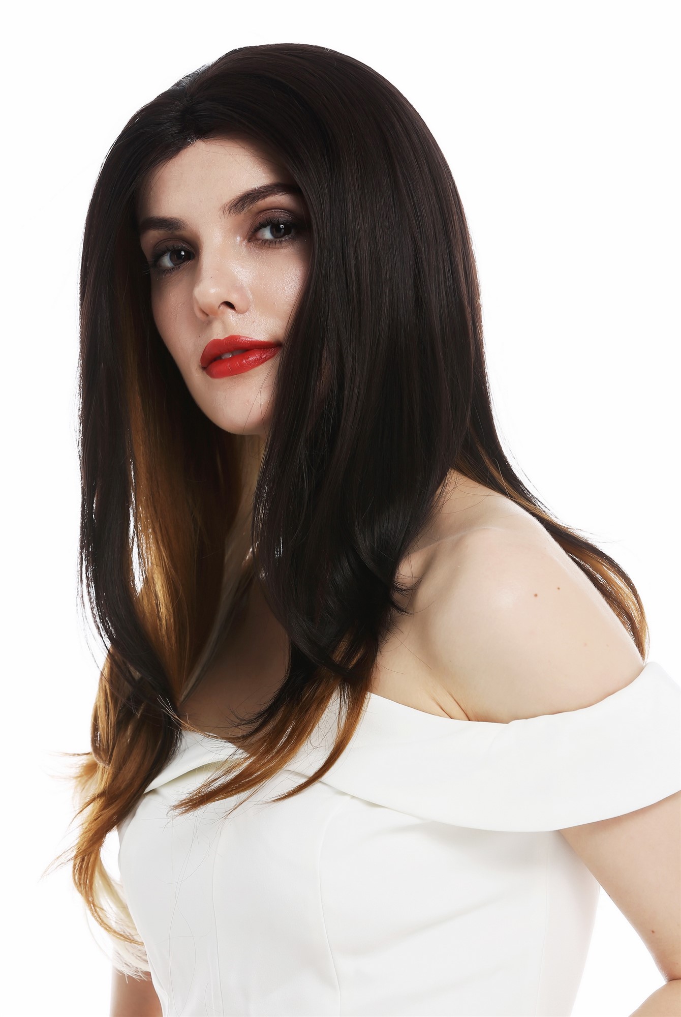 Lady wig lace front long layered undercolours golden brown blonde TYM-343-LF, view 3, WIG ME UP: Your Perücken Online Shop Quality Wigs, Ladies, brown-blonde mix, straight, long
