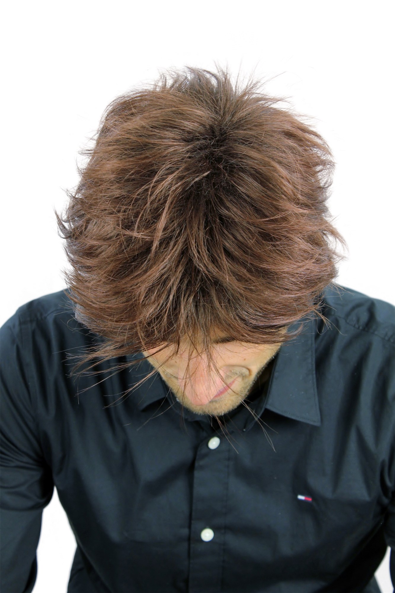 WL-2075-4T33 Men Gents  Wig short wild youthful mahogany brown mix streaked, view 5, WIG ME UP: Your Perücken Online Shop Quality Wigs, Men, chestnut, wavy, short