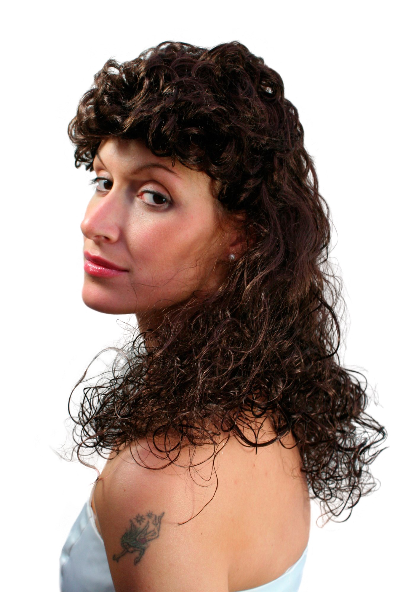Party/Fancy Dress/Halloween Lady WIG long curly COLONIAL confederation BROWN brunette LM3045-P4, front view, WIG ME UP: Your Perücken Online Shop Party Wig, Ladies, Brown, curled, long