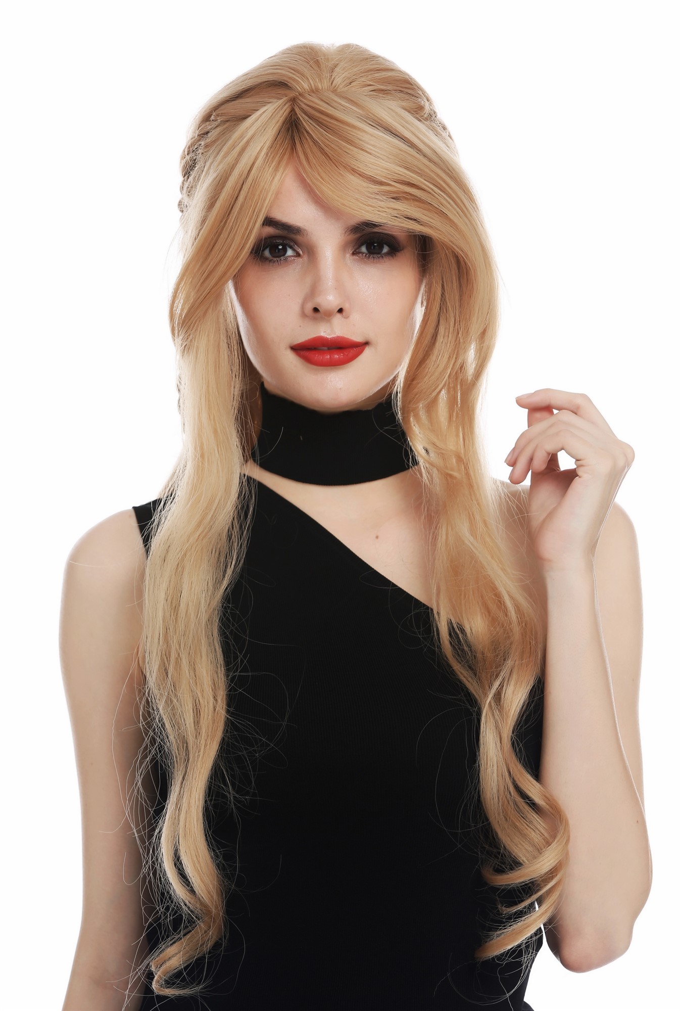 Lady wig lace front long wavy curls elaborately braided blonde WL-5071LS-LF, view 5, WIG ME UP: Your Perücken Online Shop Quality Wigs, Ladies, straw blonde, Braided, long
