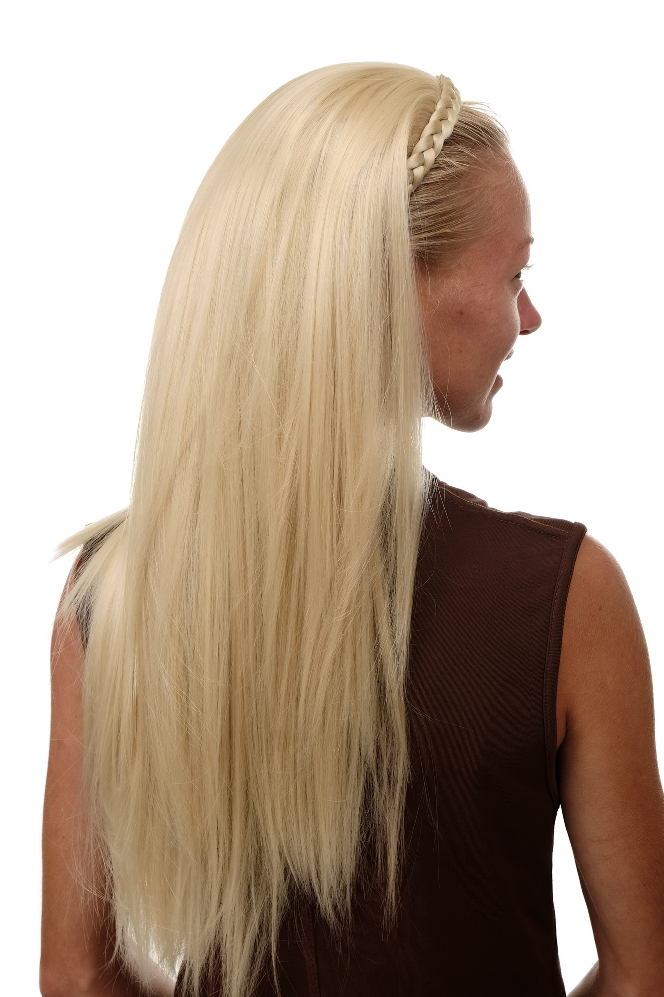 Hair Circlets, platinum blonde, Braided, long