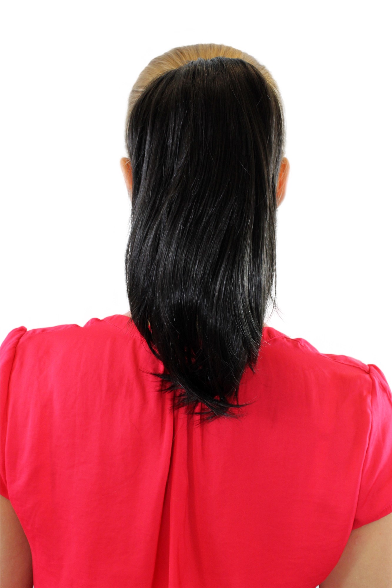 Ponytails, dark brown, straight, short