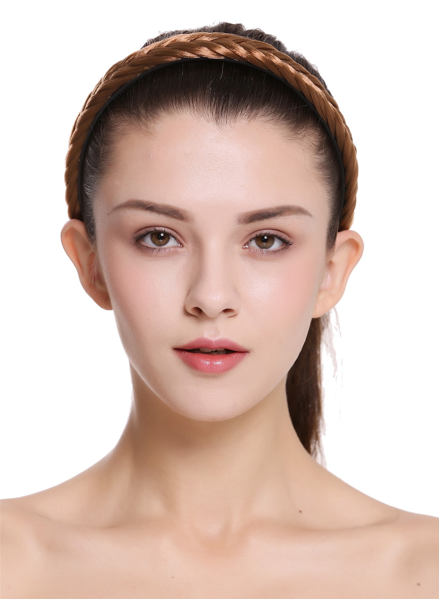 Geflochtener Haarreif 2 cm breit Dunkelblond CXT-001-341, Ansicht 3, WIG ME UP: Ihr Perücken Online Shop Haarreifen geflochten Dunkelblond 65 cm