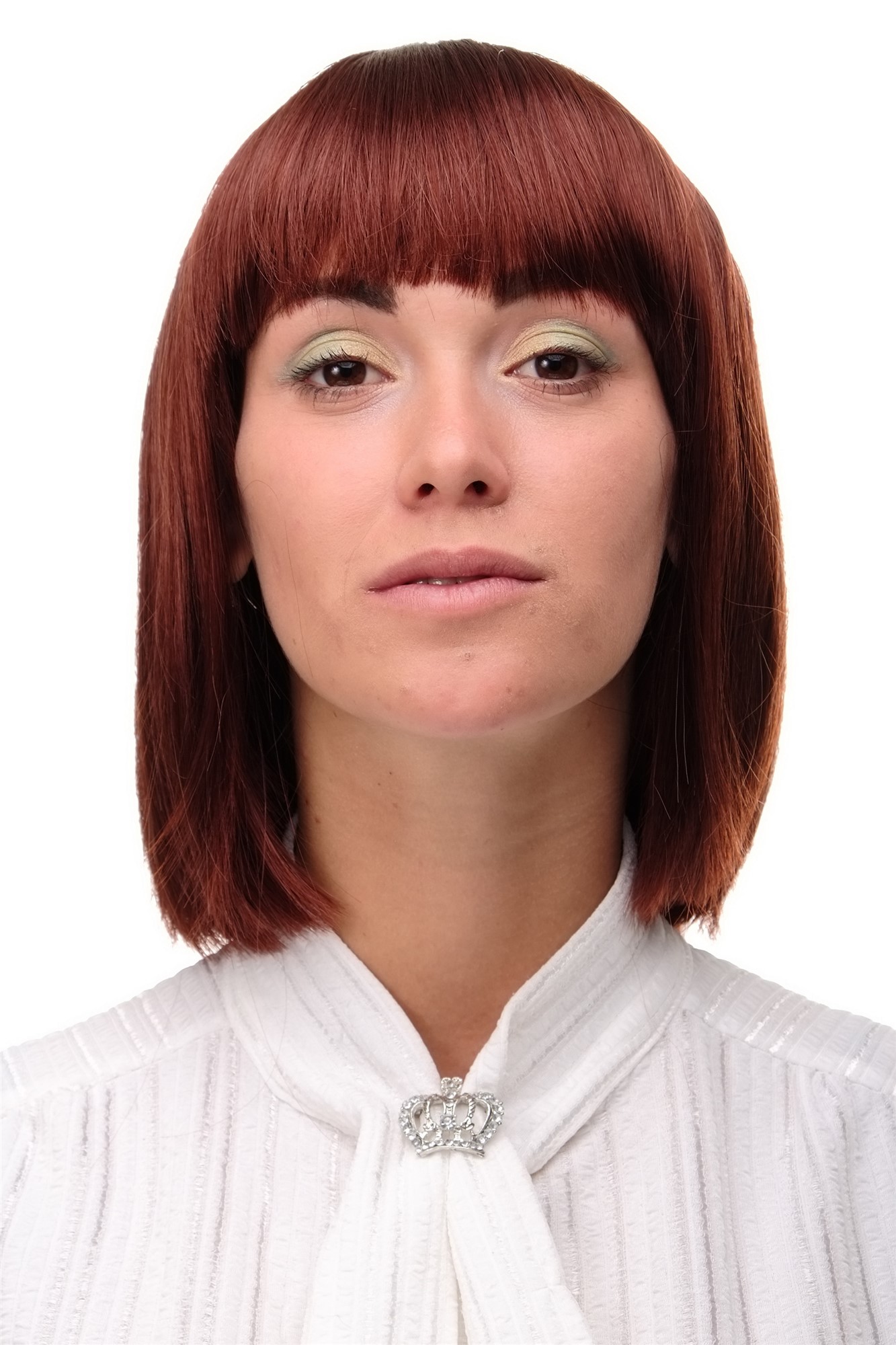 WIG ME UP ® 7803-35 Lady  Wig short Page Long Bob Longbob fringe bangs red brown/rust brown, front view, WIG ME UP: Your Perücken Online Shop Quality Wigs, Ladies, rust brown, straight, short