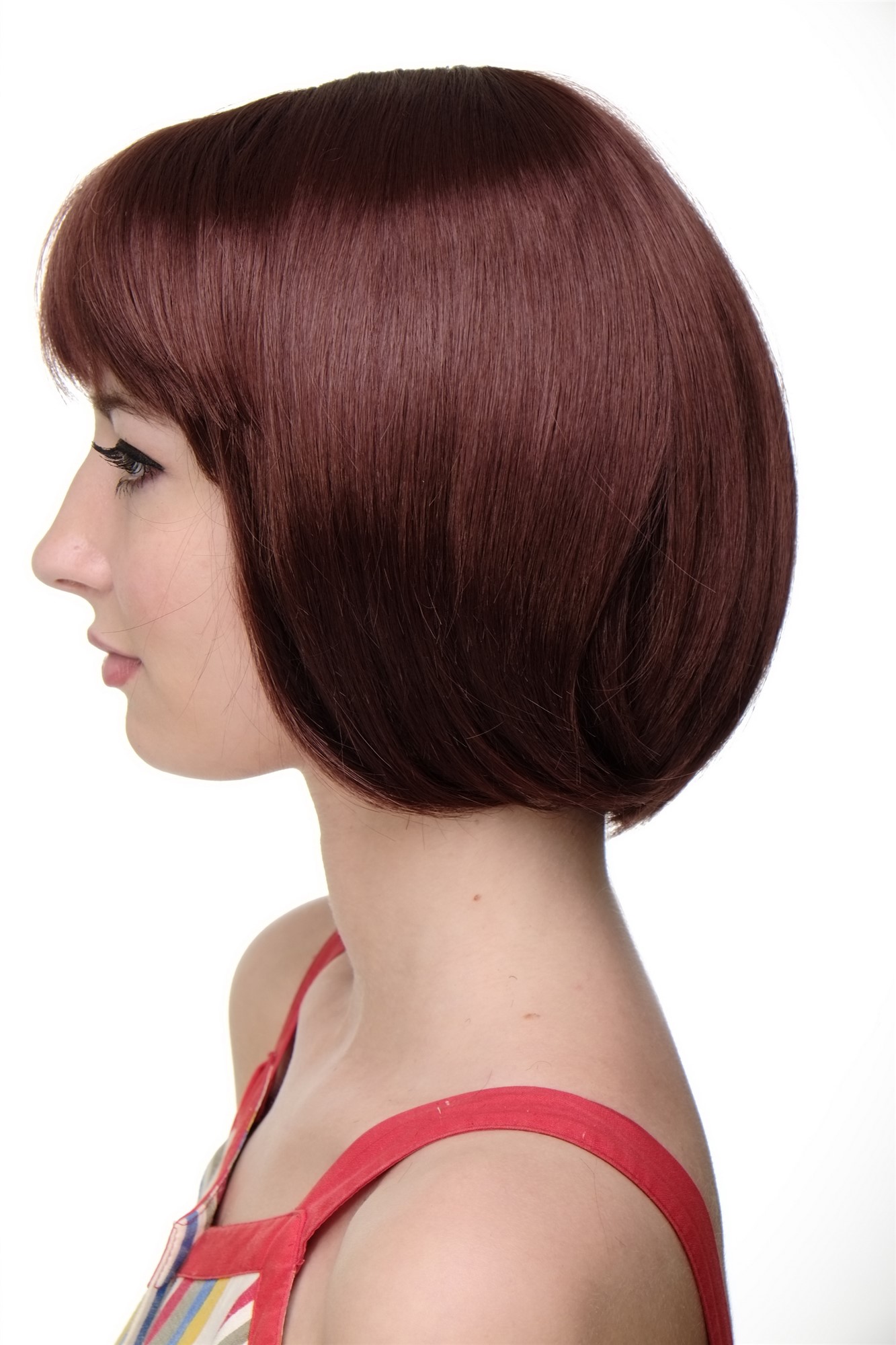 Lady  Wig short Page Bob fringe bangs dark red redbrown reddish brown703-131, view 2, WIG ME UP: Your Perücken Online Shop Quality Wigs, Ladies, reddish brown, straight, short