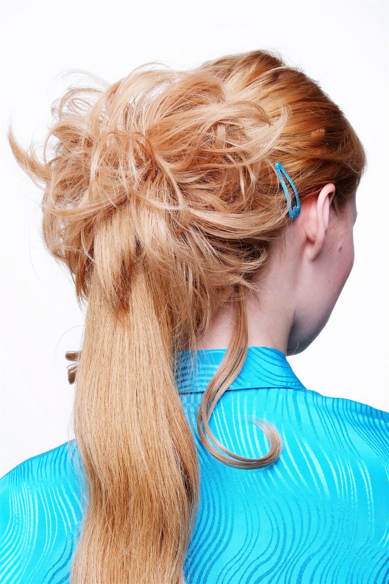 Hair Piece baroque voluminous wild curled scrunchy comb middle blonde YZF-3072HT, view 2, WIG ME UP: Your Perücken Online Shop Ponytails, Blonde, curled, shoulder-length