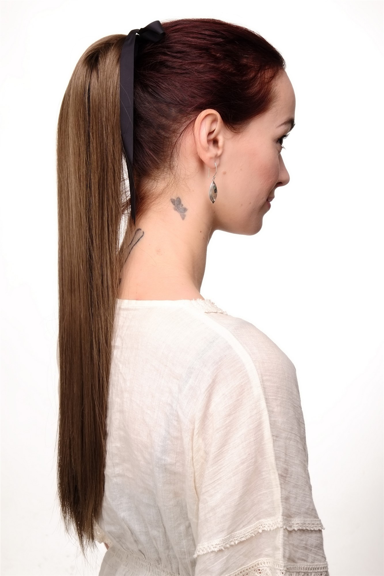 Hairpiece PONYTAIL extension long straight very light with ribbon and comb wrap around system brown, view 2, WIG ME UP: Your Perücken Online Shop Ponytails, golden brown, straight, long