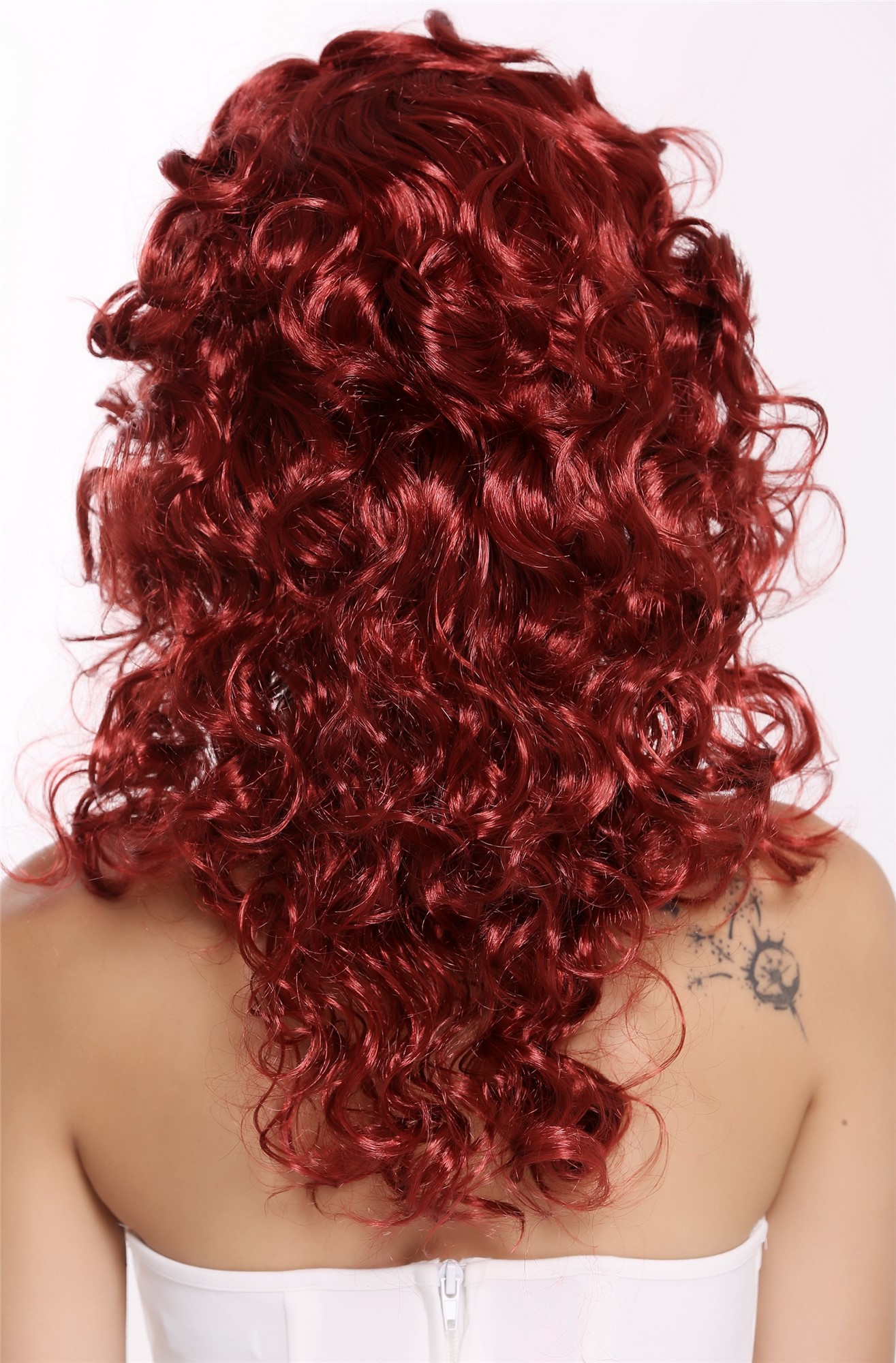 Party Wig, Ladies, Red, curled, long