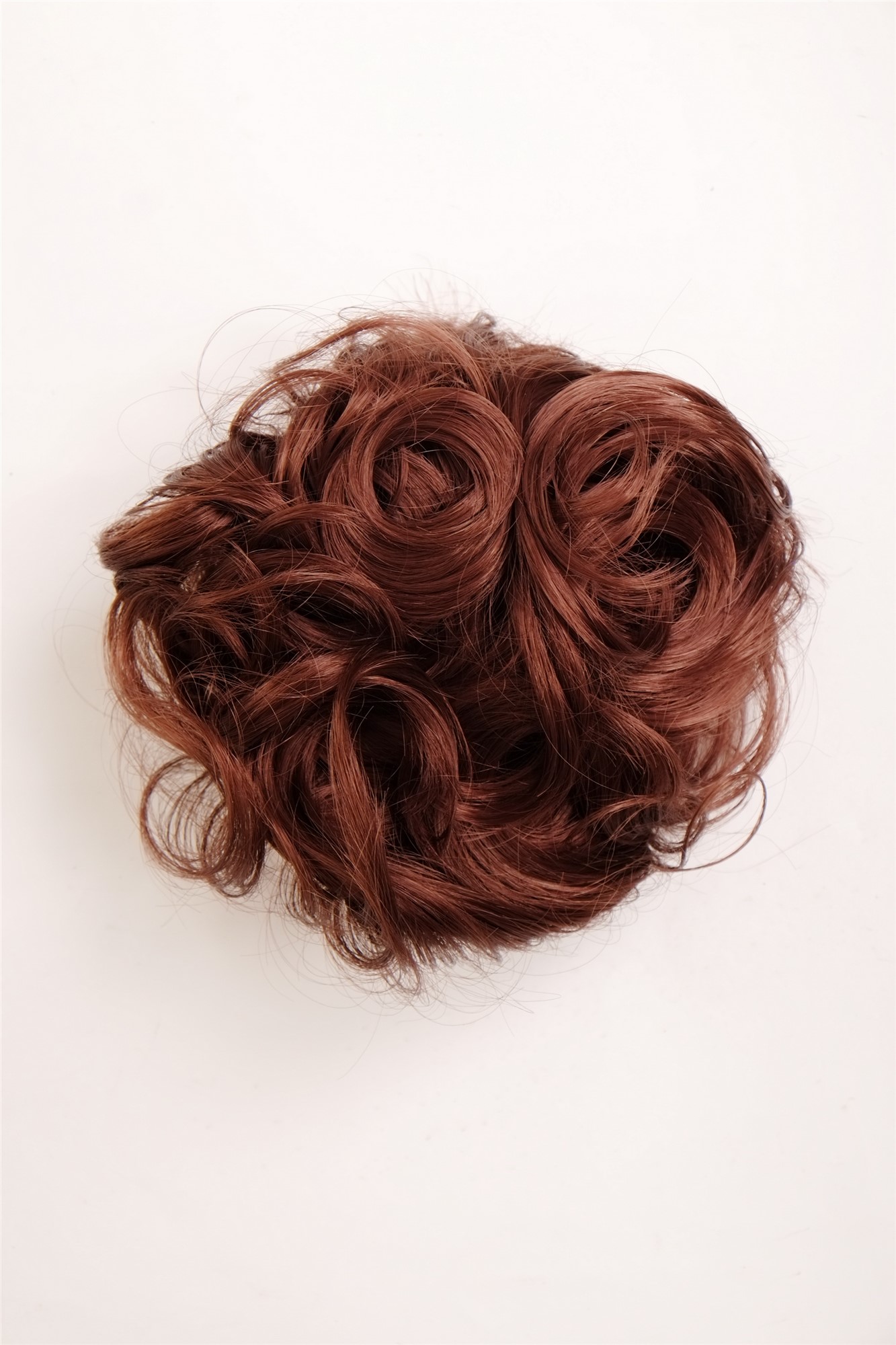 Dutt Haarknoten 60er lockig rotbraun Modell: NHA-004A, Ansicht 5, WIG ME UP: Ihr Perücken Online Shop lockiger Dutt Haarteil Mahagonibraun