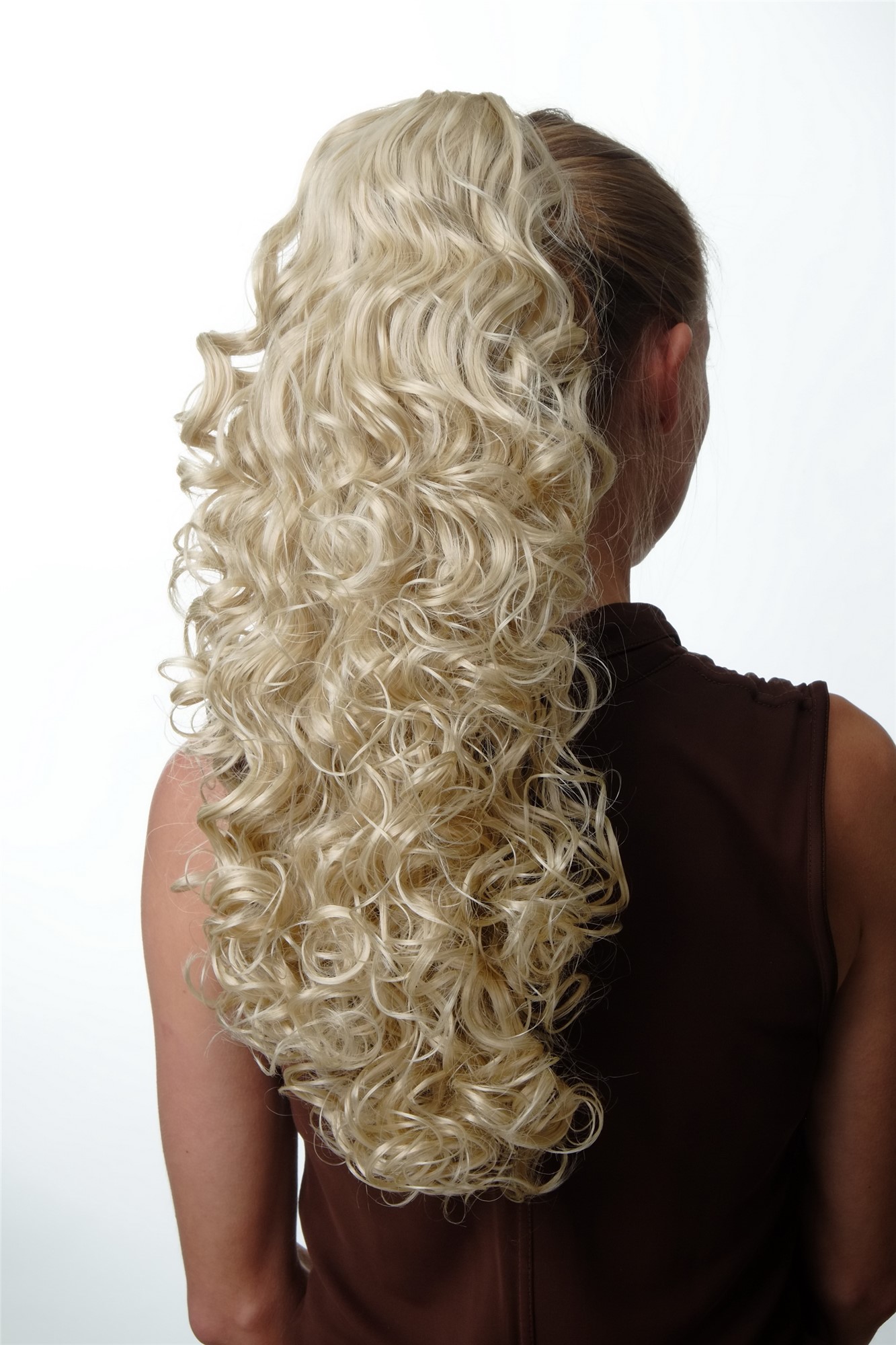 Ponytail extension long massiv volume curly curls kinks light blonde N310, view 2, WIG ME UP: Your Perücken Online Shop Ponytails, golden-light blonde, curled, long