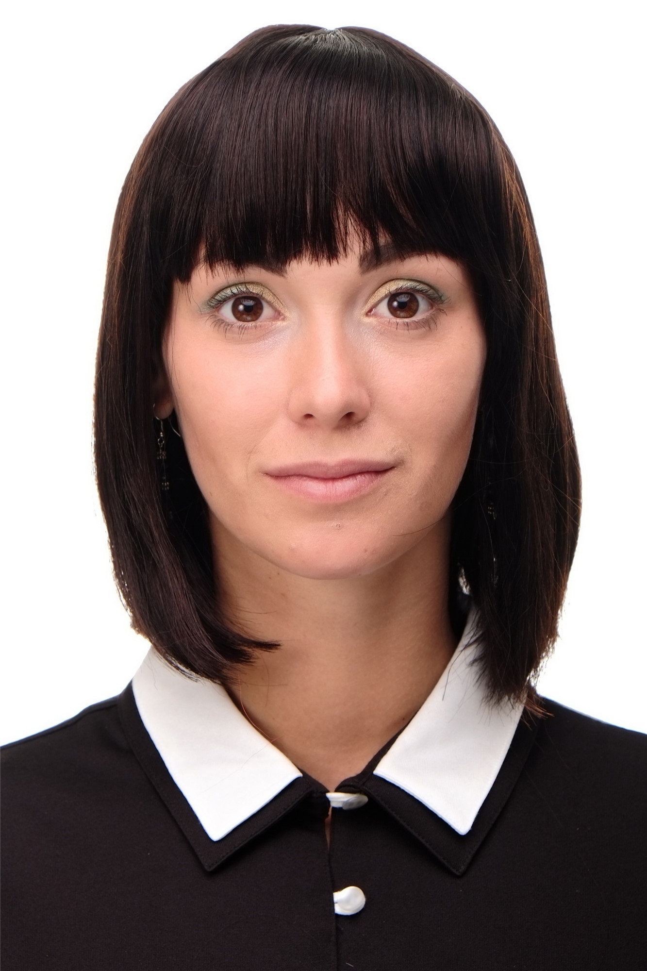 hochwertige Qualitätsperücken, Perücke Damen Bobfrisur Long Bob Pony glatt Schwarz-Mahagonibraun 7803-2T33, Vorderansicht, WIG ME UP: Ihr Perücken Online Shop glatte Tressen-Perücke mit Kopfhaut-Imitat Braun kurze Haare für Damen