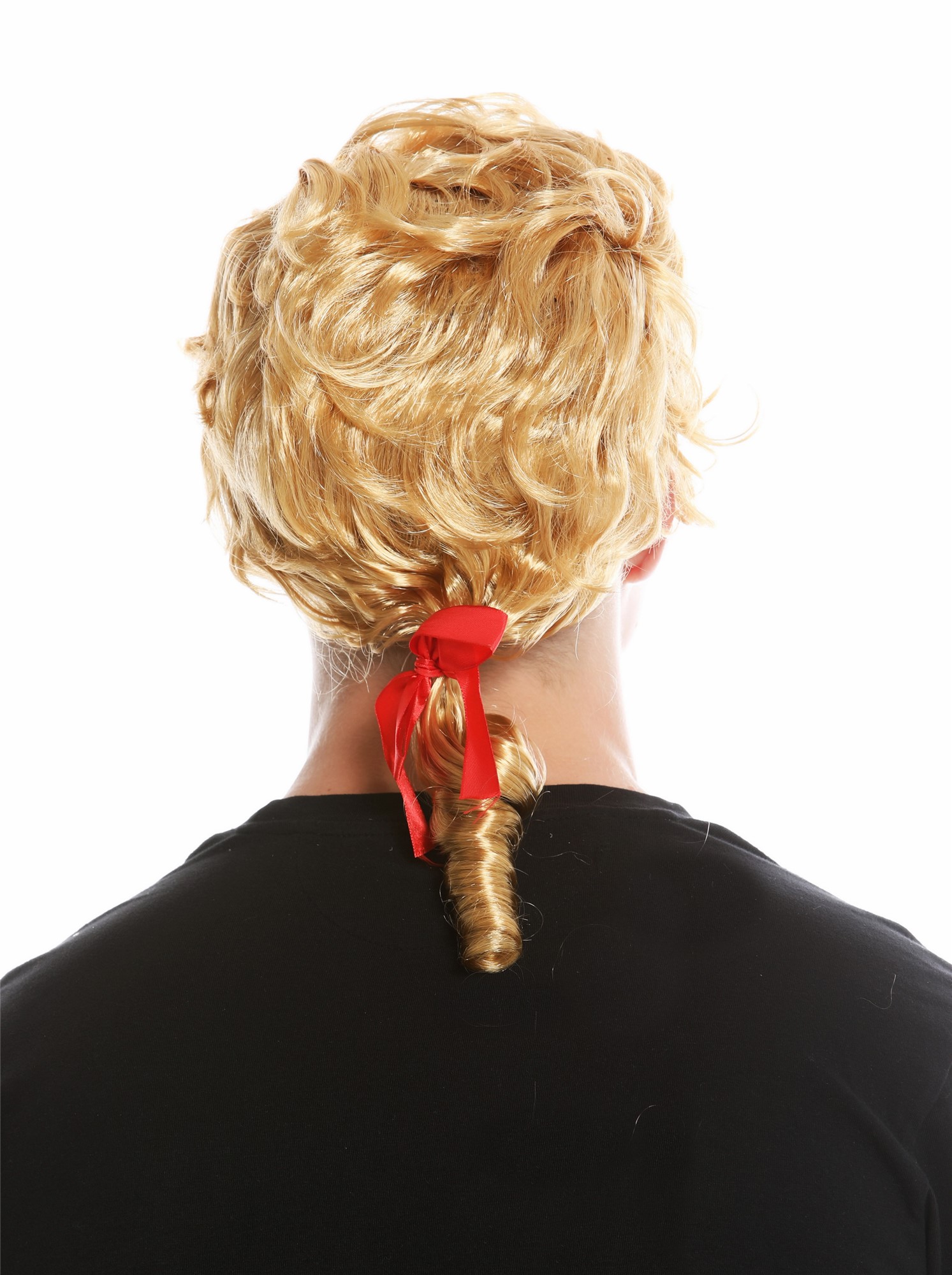 günstige Party Perücke, Perücke Barock Poet Adliger Blond Zopf 7057-P70, Ansicht 4, WIG ME UP: Ihr Perücken Online Shop lockige Party Perücke Goldblond schulterlange Haare für Herren