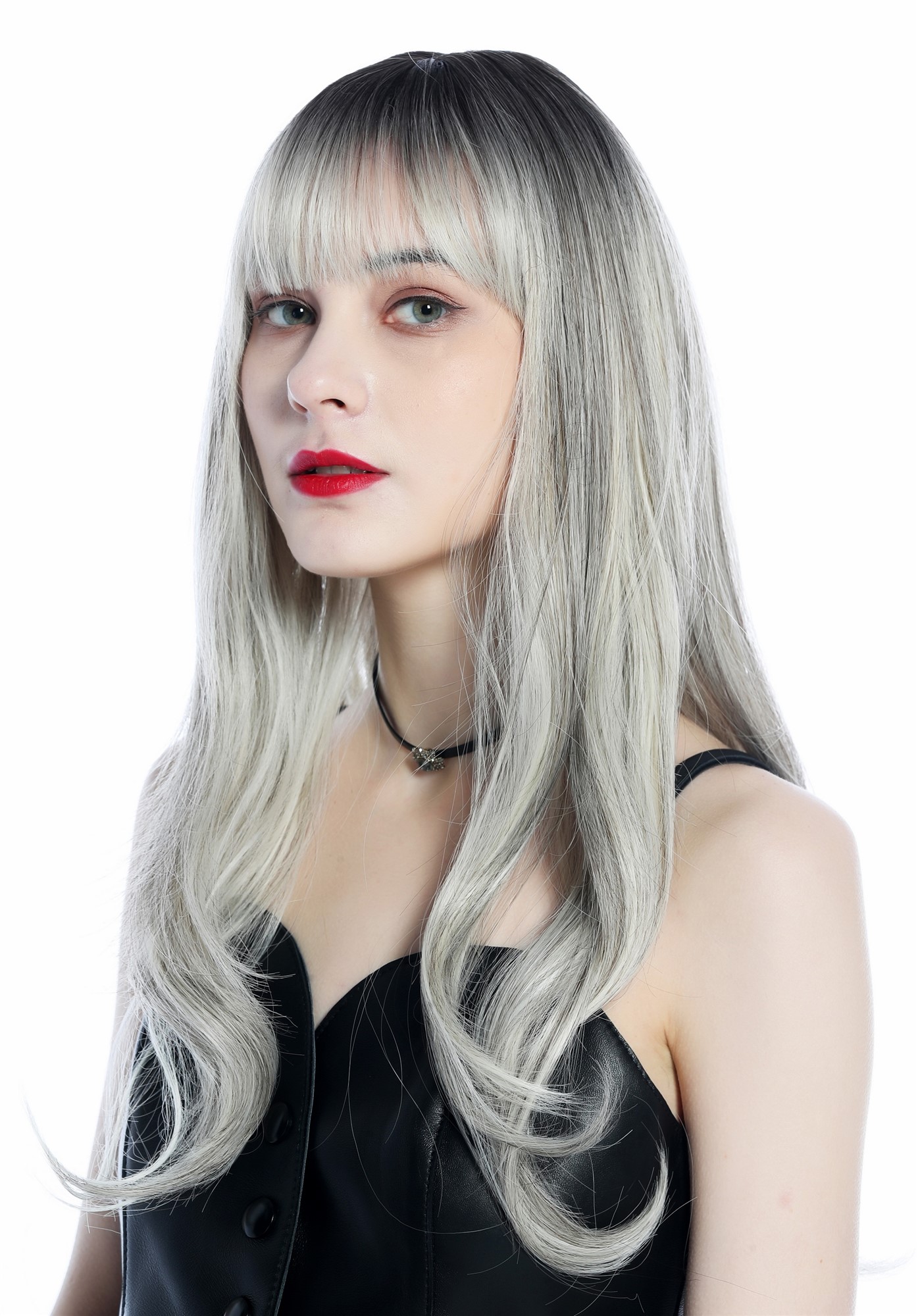 hochwertige Qualitätsperücken, Perücke Pony lang glatt Ombre Balayage gesträhnt Braun Hellblond LC271N-3-8/60A/80/88, Ansicht 6, WIG ME UP: Ihr Perücken Online Shop wellige Tressen-Perücke mit Kopfhaut-Imitat Braun-Hellblond-Mix lange Haare für Damen
